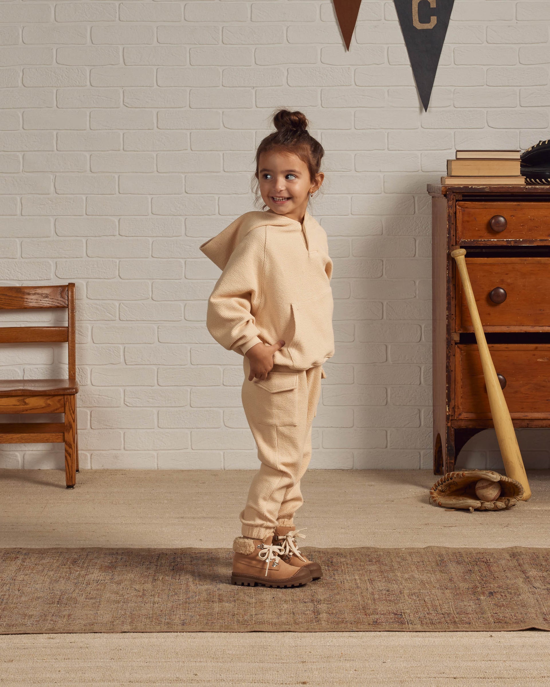 Rylee + Cru Teen Collared Cardigan - Dusty Blue