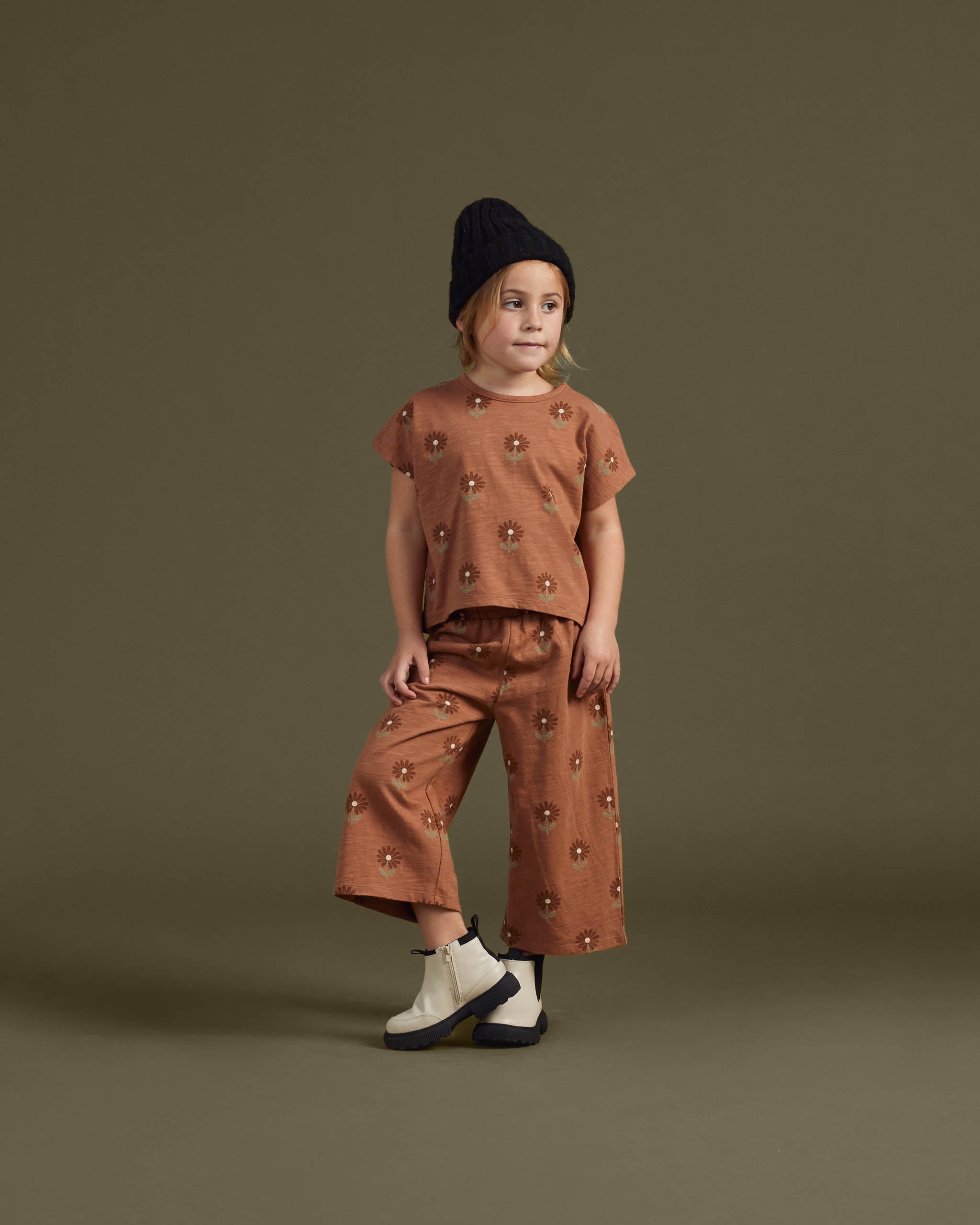 Crop Tee || Sunflower - Rylee + Cru | Kids Clothes | Trendy Baby Clothes | Modern Infant Outfits |