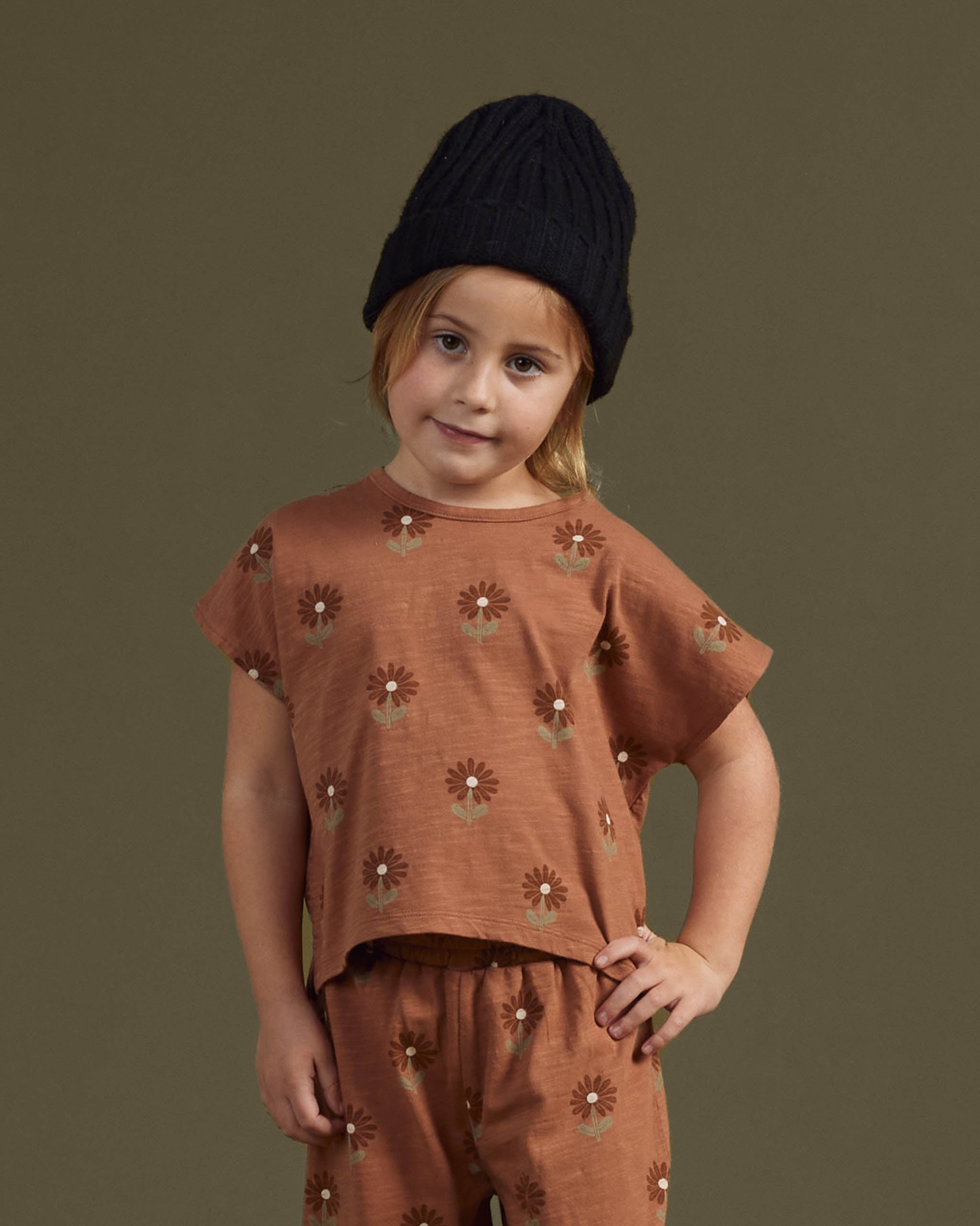 Crop Tee || Sunflower - Rylee + Cru | Kids Clothes | Trendy Baby Clothes | Modern Infant Outfits |