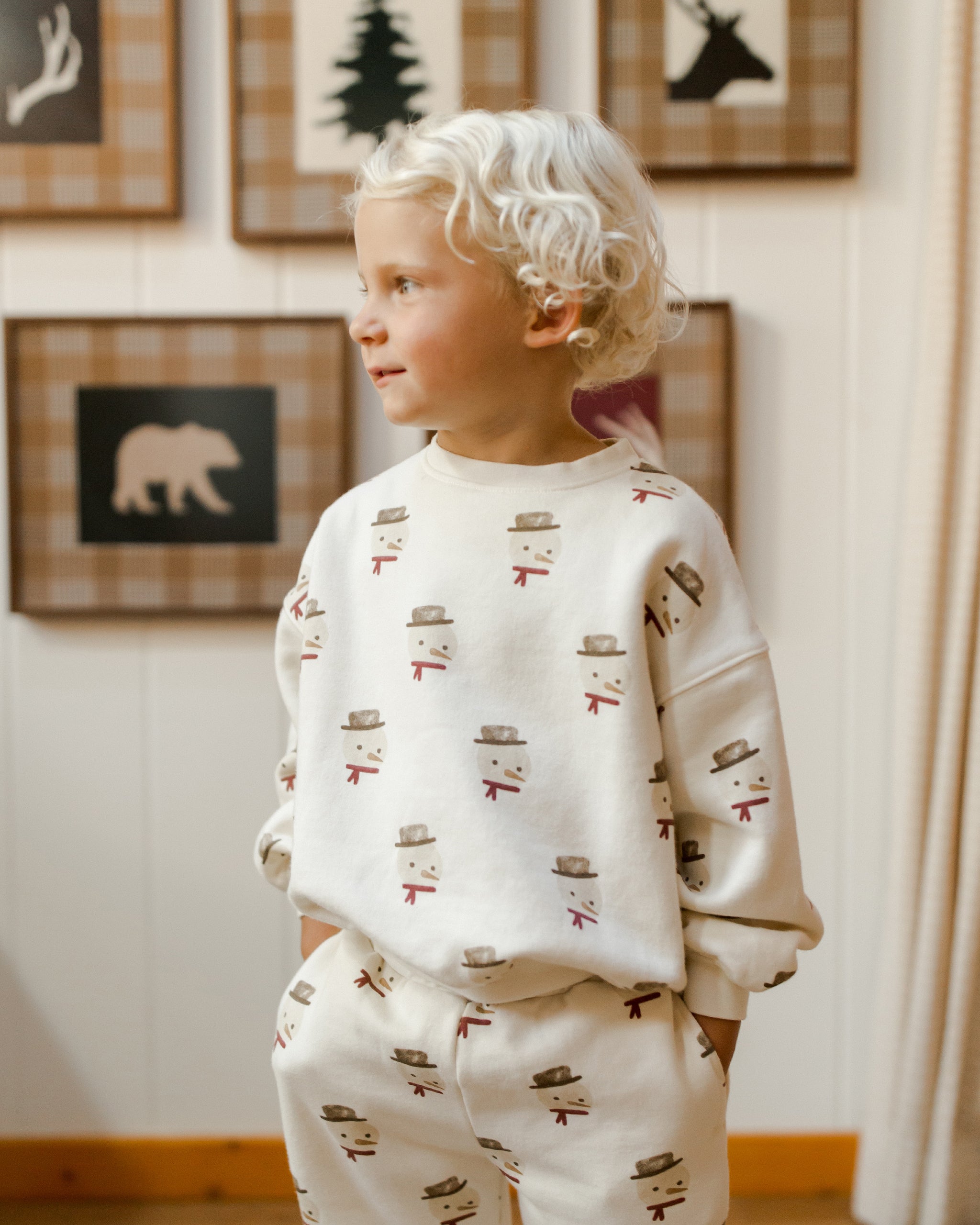 Relaxed Sweatshirt || Snowman - Rylee + Cru | Kids Clothes | Trendy Baby Clothes | Modern Infant Outfits |