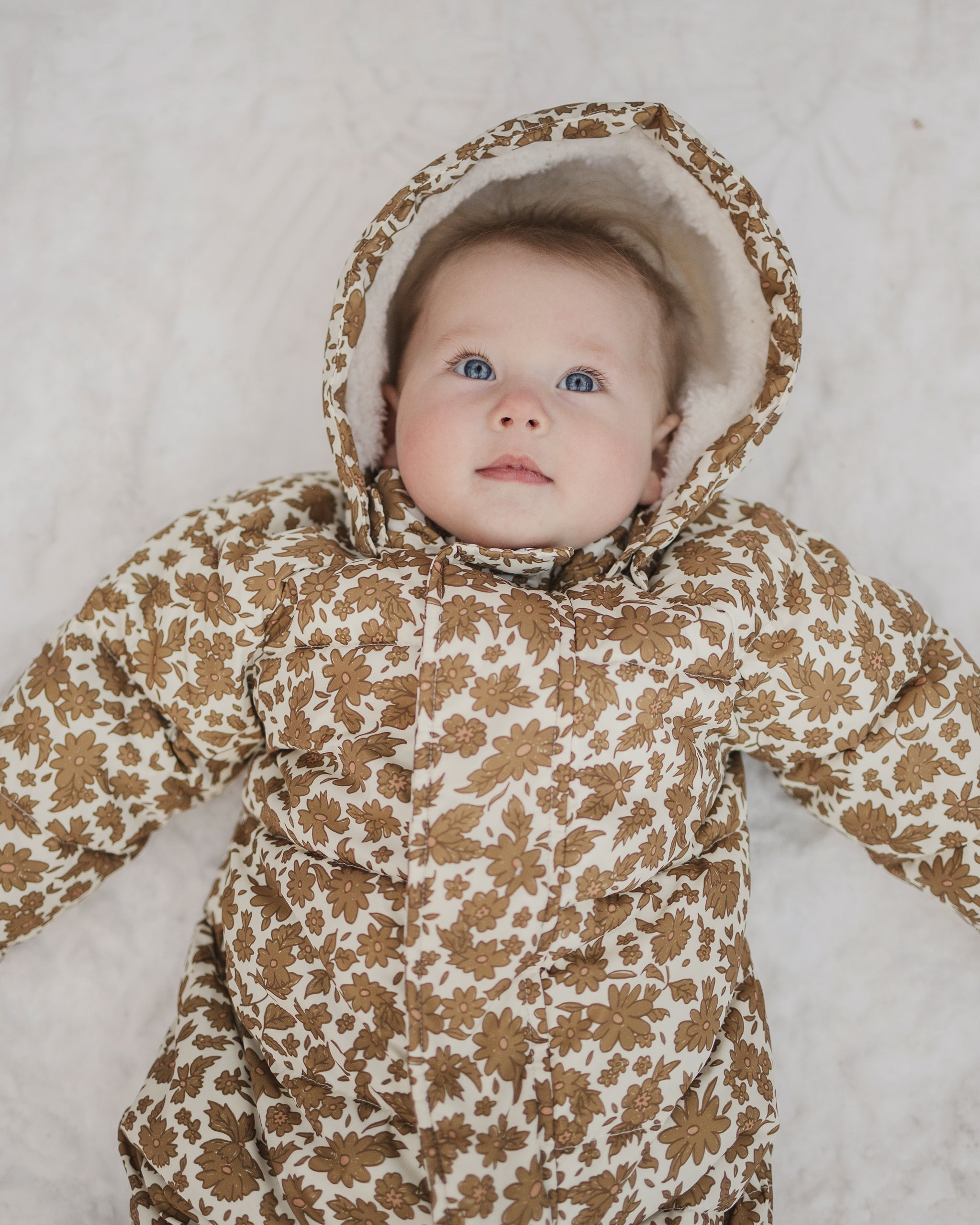 Puffer Onepiece || Gold Gardens - Rylee + Cru | Kids Clothes | Trendy Baby Clothes | Modern Infant Outfits |