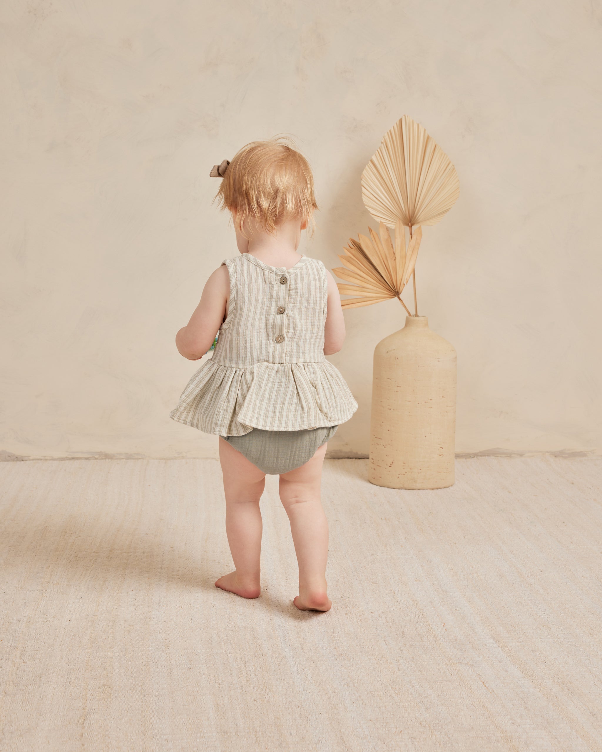 Sleeveless Peplum Set || Vintage Stripe - Rylee + Cru | Kids Clothes | Trendy Baby Clothes | Modern Infant Outfits |