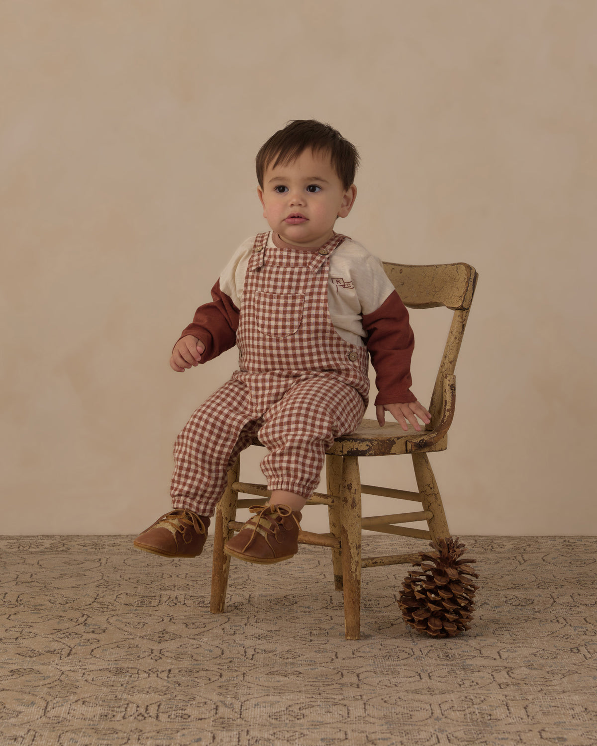 Camden Long Sleeve Tee Brick Color Block - Rylee + Cru | Kids Clothes | Trendy Baby Clothes | Modern Infant Outfits |