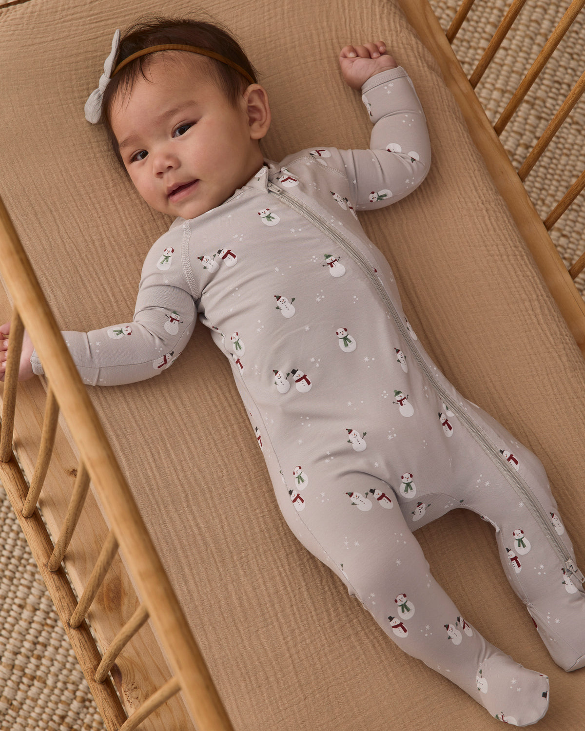 Bamboo Zip Footie Snowman - Rylee + Cru | Kids Clothes | Trendy Baby Clothes | Modern Infant Outfits |