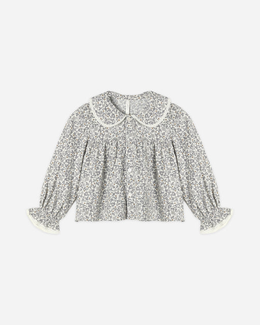 Kat Blouse Slate Floral - Rylee + Cru | Kids Clothes | Trendy Baby Clothes | Modern Infant Outfits |