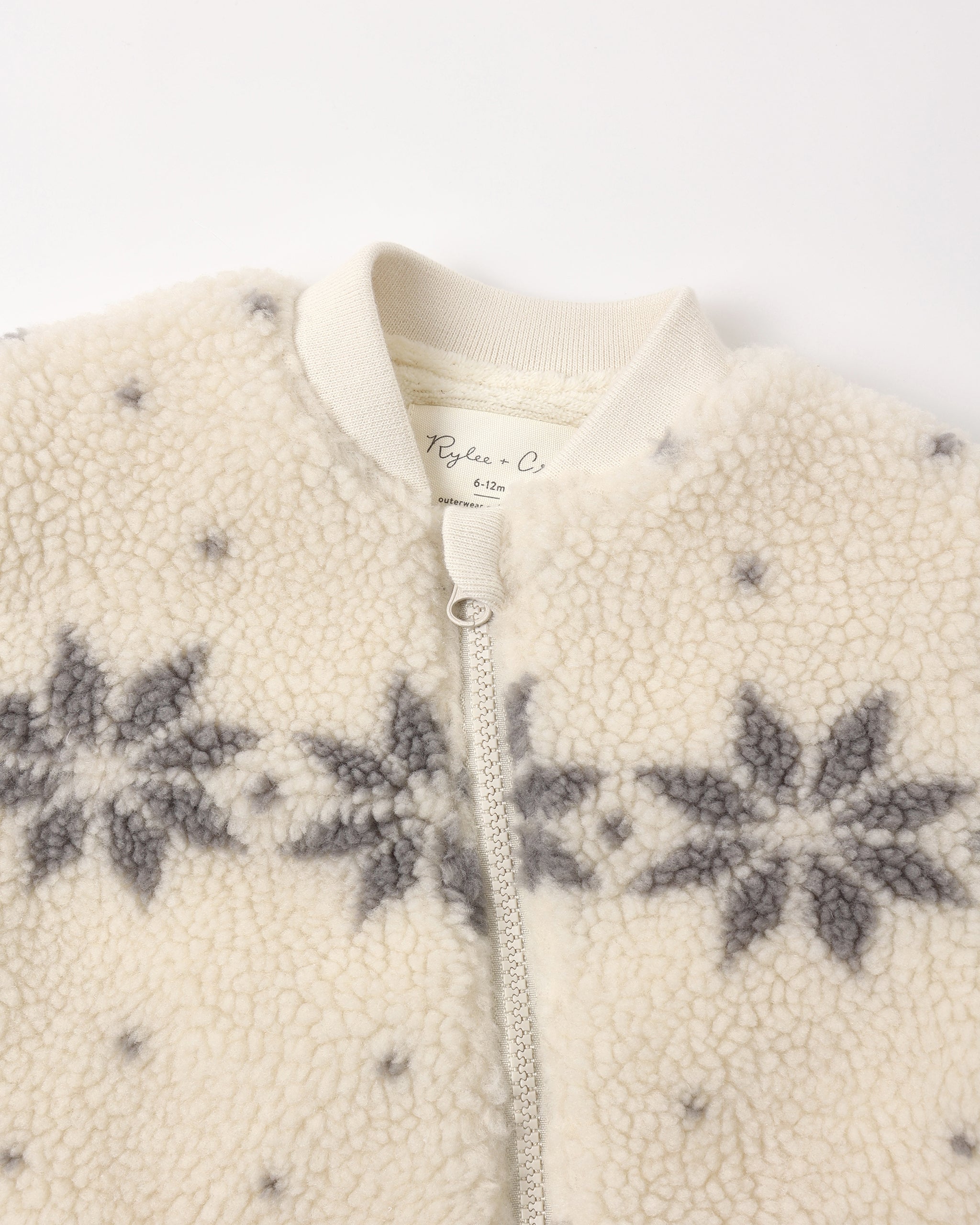 Shearling Baby Jumpsuit Natural Fair Isle - Rylee + Cru | Kids Clothes | Trendy Baby Clothes | Modern Infant Outfits |
