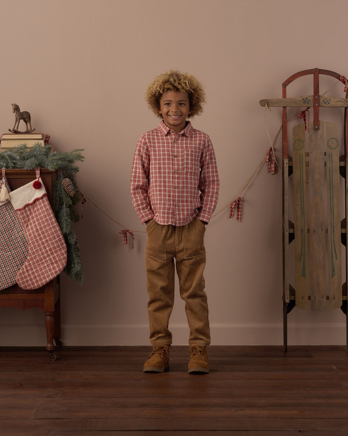 Collared Long Sleeve Shirt Vintage Plaid - Rylee + Cru | Kids Clothes | Trendy Baby Clothes | Modern Infant Outfits |