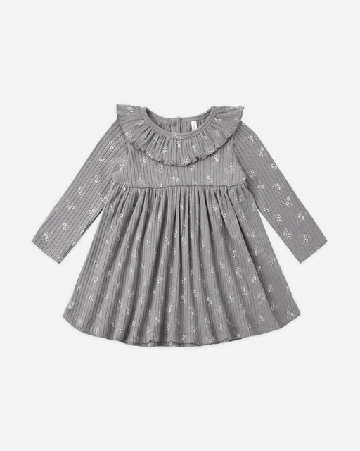 Ruffle Collar Dress Slate Bloom - Rylee + Cru | Kids Clothes | Trendy Baby Clothes | Modern Infant Outfits |