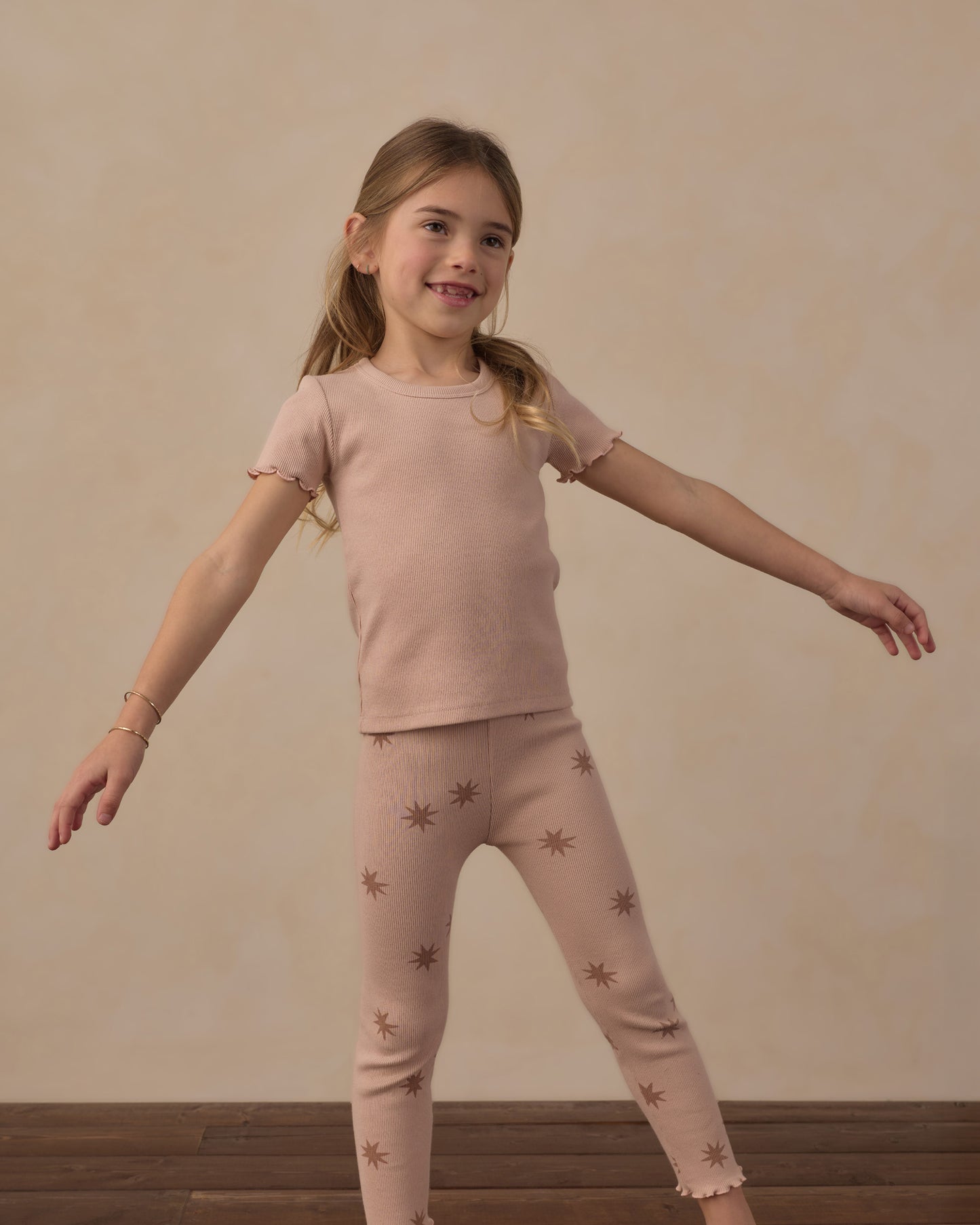 Ribbed Basic Tee Blush - Rylee + Cru | Kids Clothes | Trendy Baby Clothes | Modern Infant Outfits |