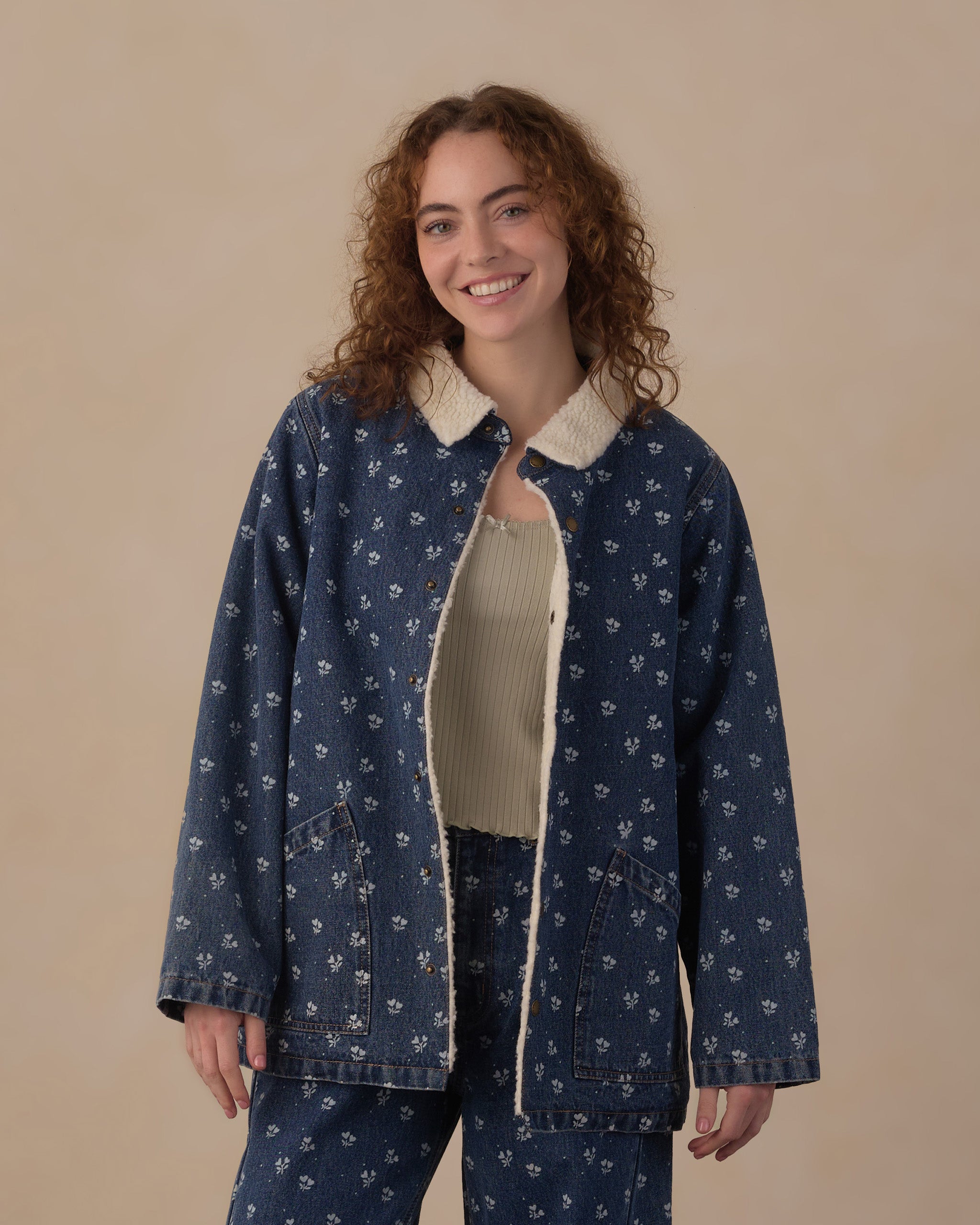 Women's Long Chore Coat
 Heart Ditsy - Rylee + Cru | Kids Clothes | Trendy Baby Clothes | Modern Infant Outfits |