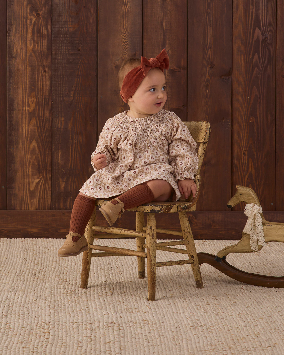 Velour Bow Headband Redwood - Rylee + Cru | Kids Clothes | Trendy Baby Clothes | Modern Infant Outfits |