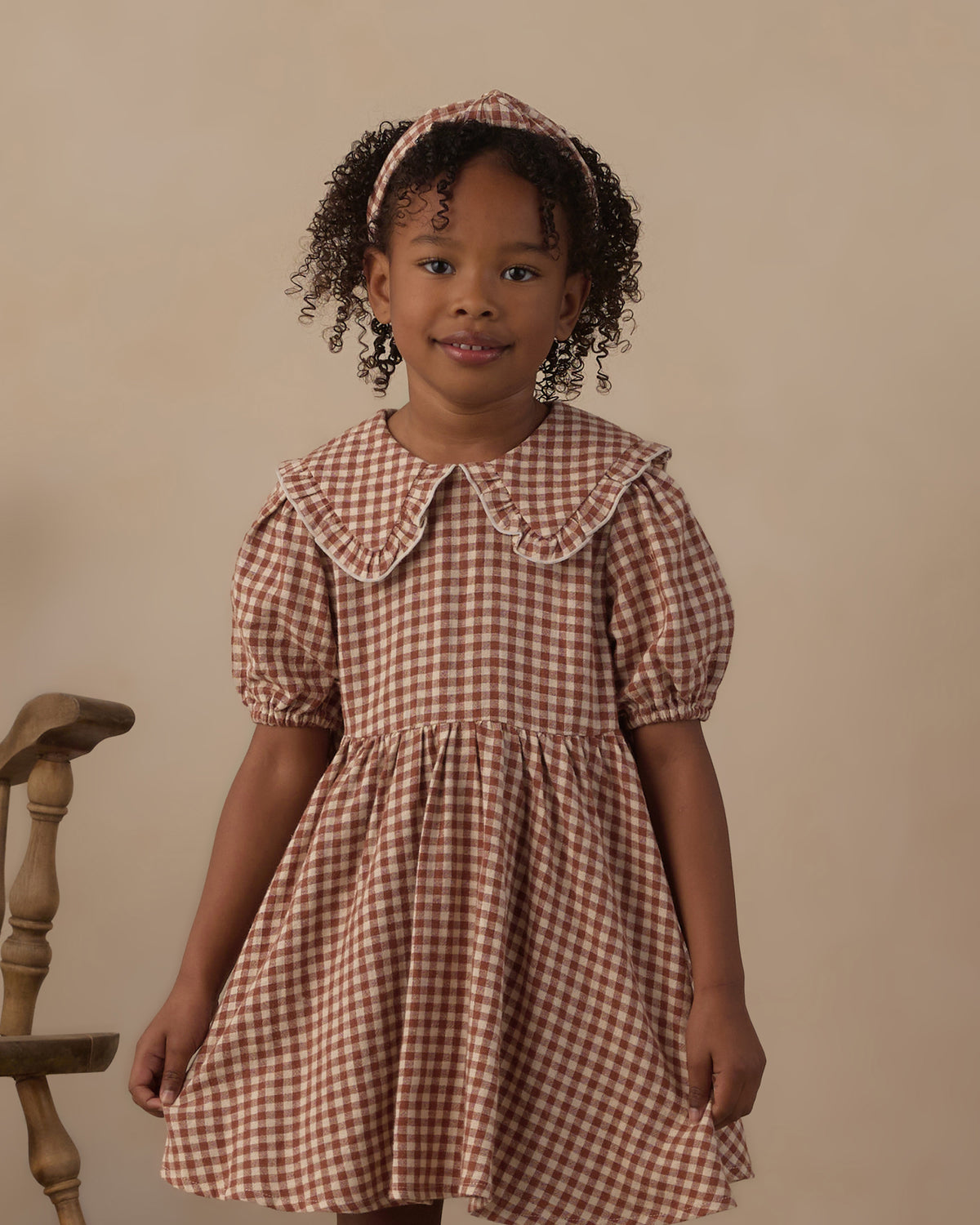 Camille Dress Brick Check - Rylee + Cru | Kids Clothes | Trendy Baby Clothes | Modern Infant Outfits |