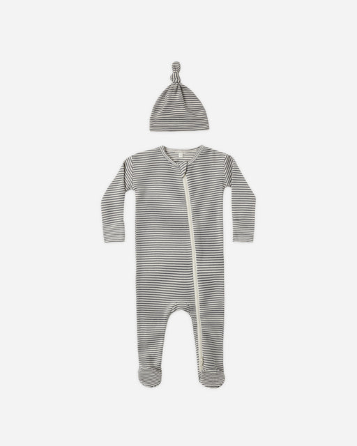 Waffle Sleep Set Midnight Microstripe - Rylee + Cru | Kids Clothes | Trendy Baby Clothes | Modern Infant Outfits |