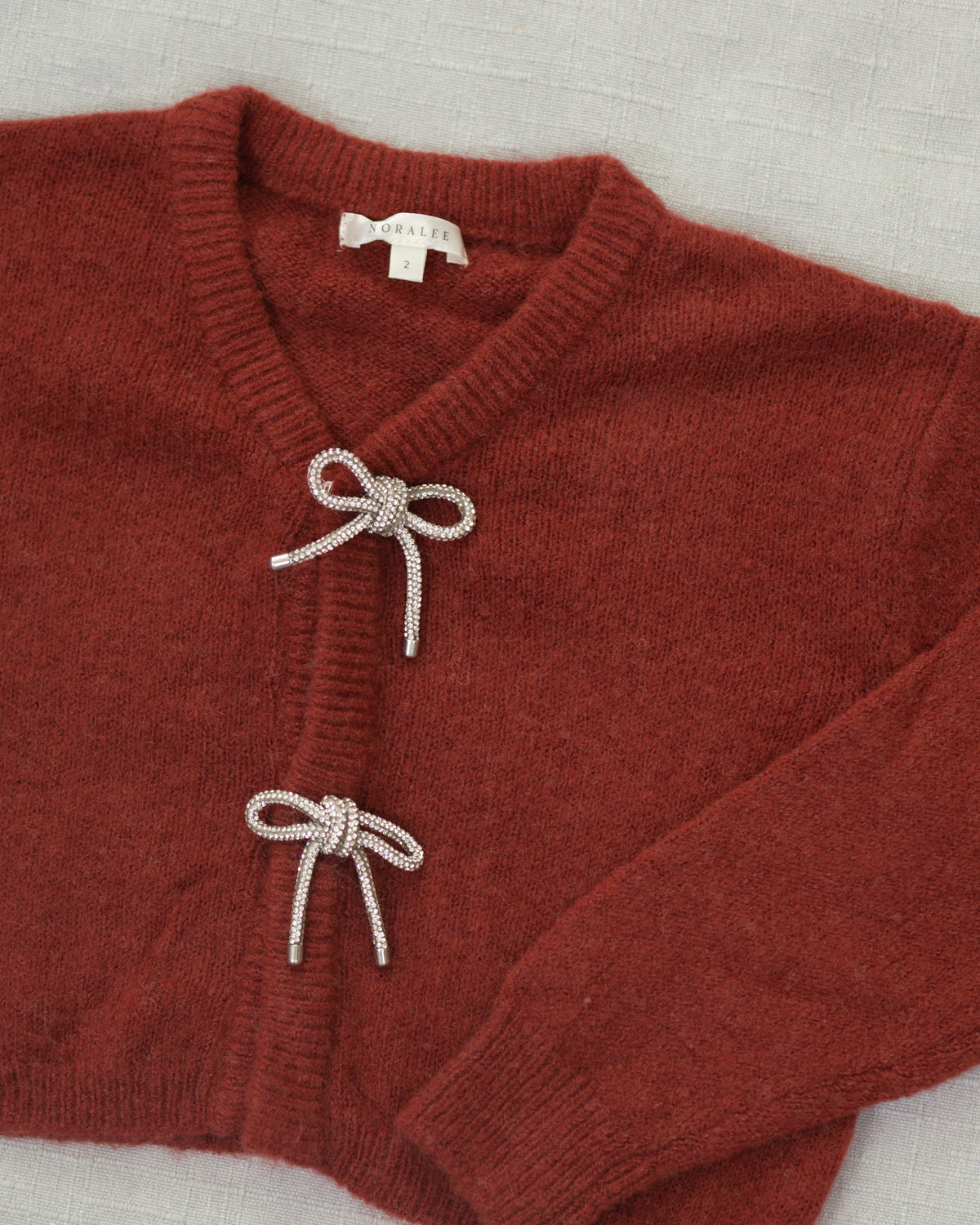 Bow Cardigan Ruby