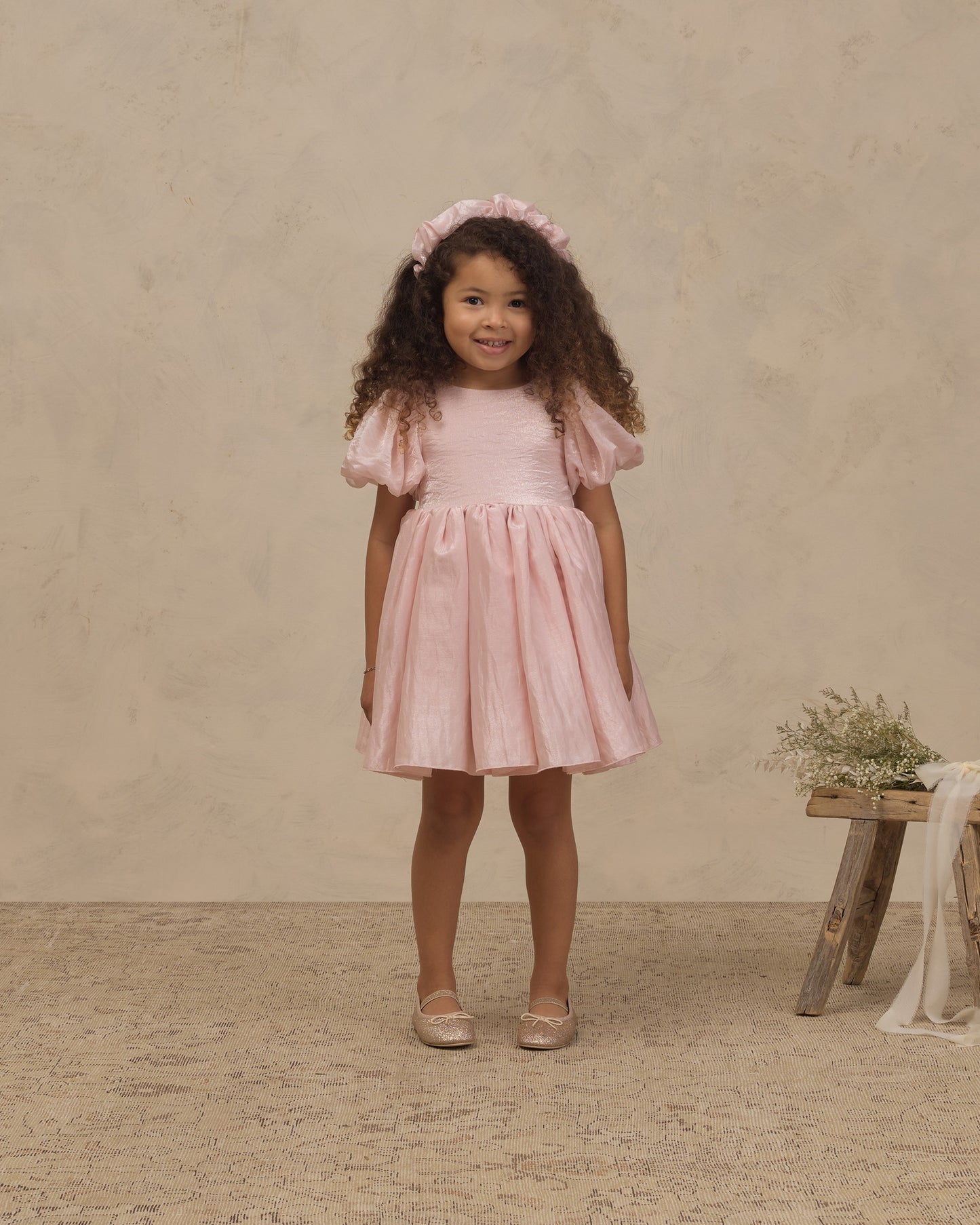 Sofia Dress Rose Shimmer - Rylee + Cru | Kids Clothes | Trendy Baby Clothes | Modern Infant Outfits |