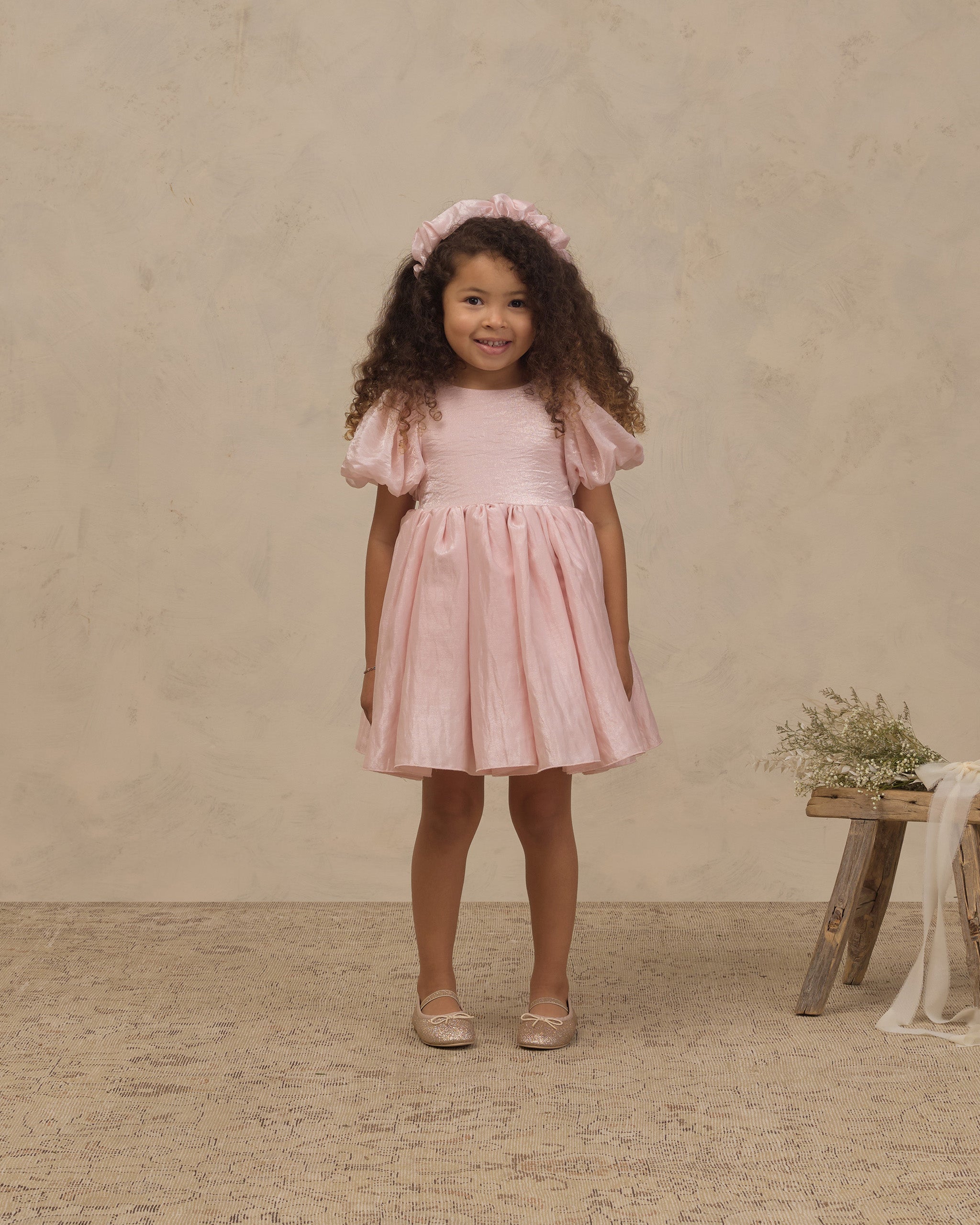 Sofia Dress Rose Shimmer - Rylee + Cru | Kids Clothes | Trendy Baby Clothes | Modern Infant Outfits |