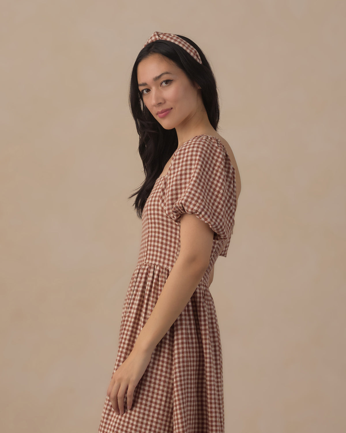Women's Keyara Dress Brick Check - Rylee + Cru | Kids Clothes | Trendy Baby Clothes | Modern Infant Outfits |