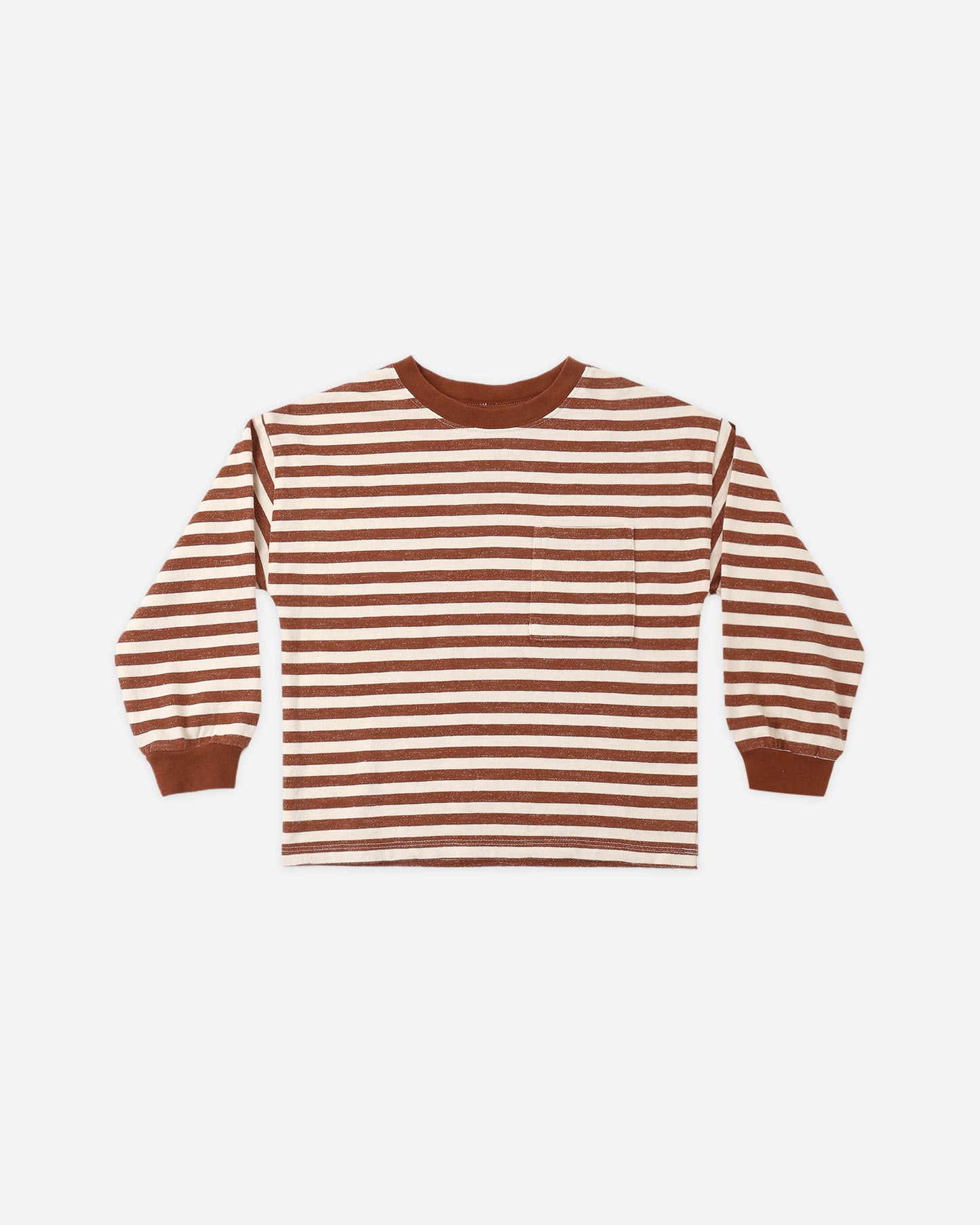 Relaxed Long Sleeve Tee Brick Stripe - Rylee + Cru | Kids Clothes | Trendy Baby Clothes | Modern Infant Outfits |