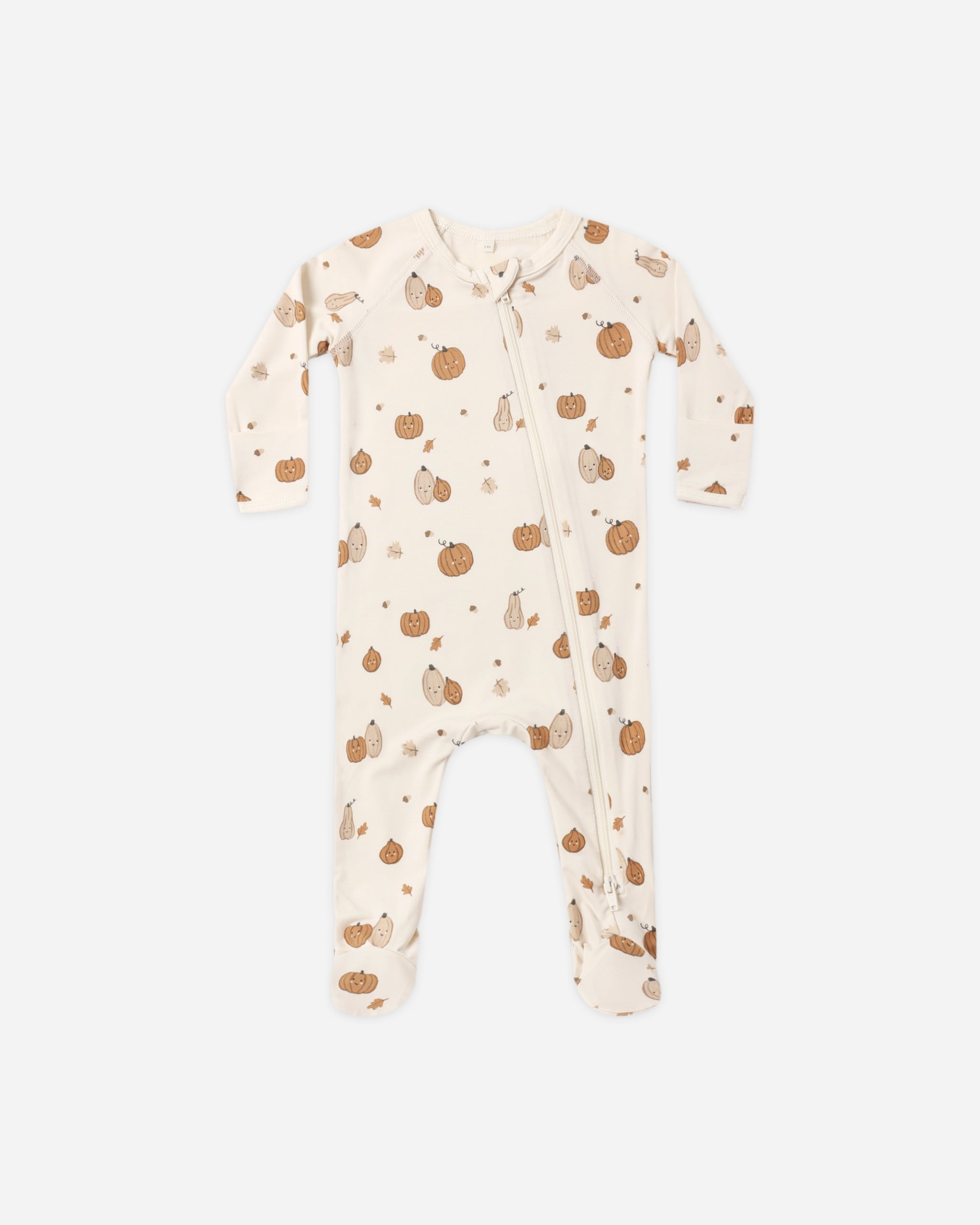 Bamboo Zip Footie Harvest Friends - Rylee + Cru | Kids Clothes | Trendy Baby Clothes | Modern Infant Outfits |