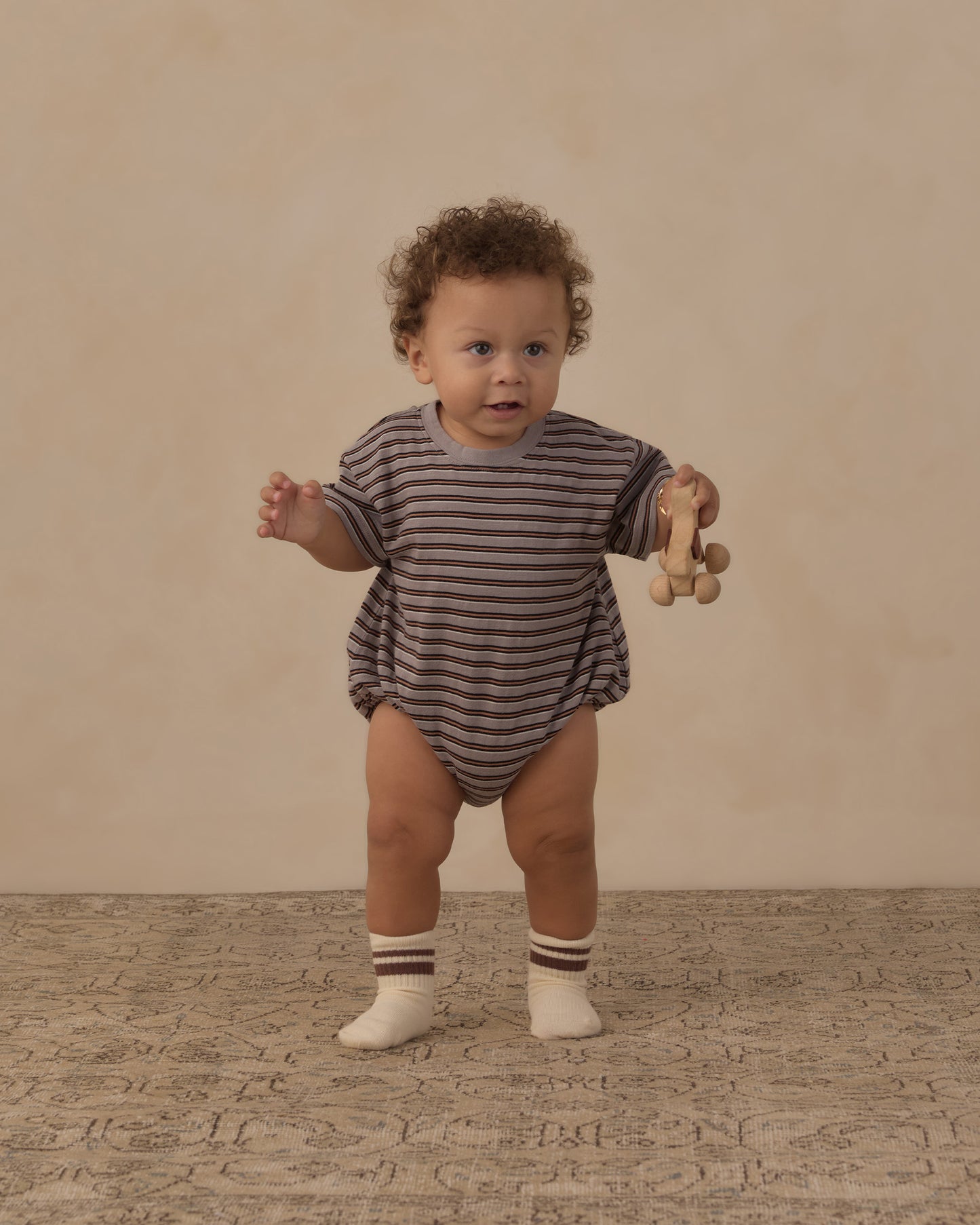 Relaxed Bubble Romper Vintage Stripe - Rylee + Cru | Kids Clothes | Trendy Baby Clothes | Modern Infant Outfits |