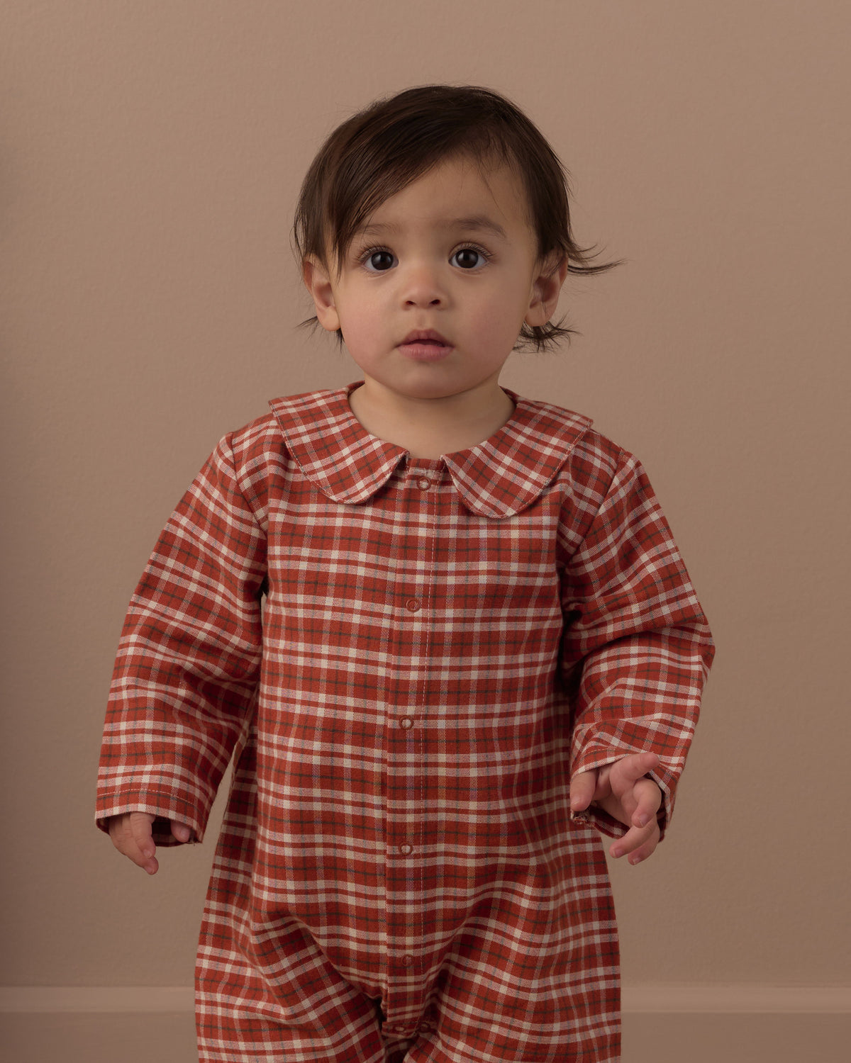 Baby Pajama Romper Ruby Plaid - Rylee + Cru | Kids Clothes | Trendy Baby Clothes | Modern Infant Outfits |
