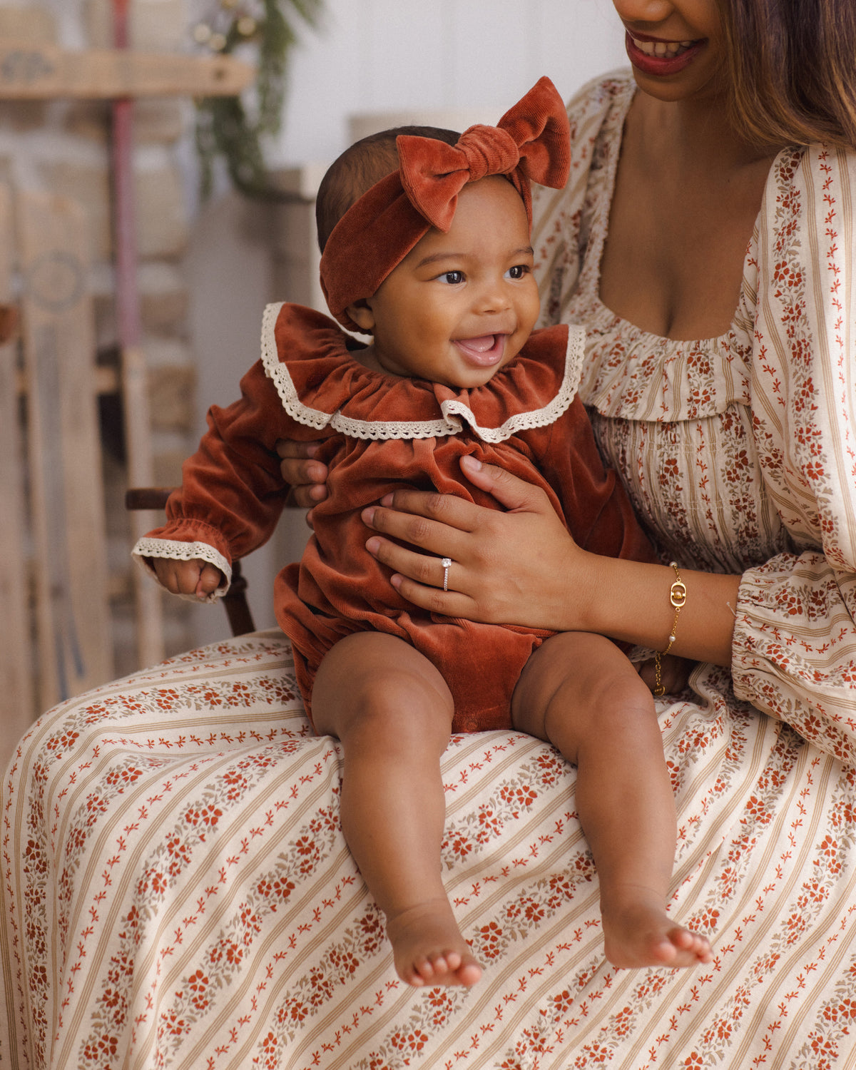 Velour Bow Headband Redwood - Rylee + Cru | Kids Clothes | Trendy Baby Clothes | Modern Infant Outfits |