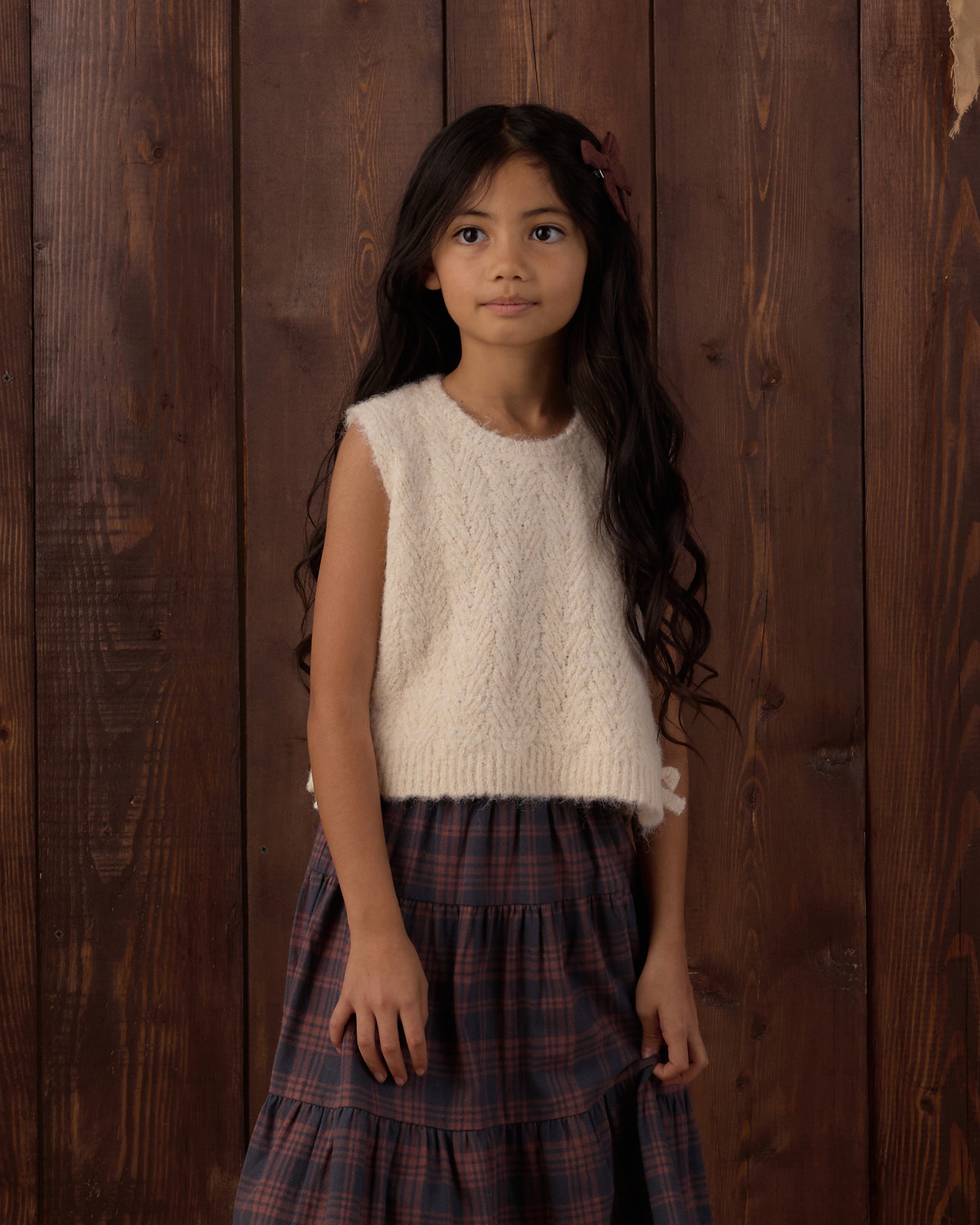 Bow Sweater Vest Ivory - Rylee + Cru | Kids Clothes | Trendy Baby Clothes | Modern Infant Outfits |