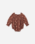 Adelaide Romper Brick Daisies - Rylee + Cru | Kids Clothes | Trendy Baby Clothes | Modern Infant Outfits |