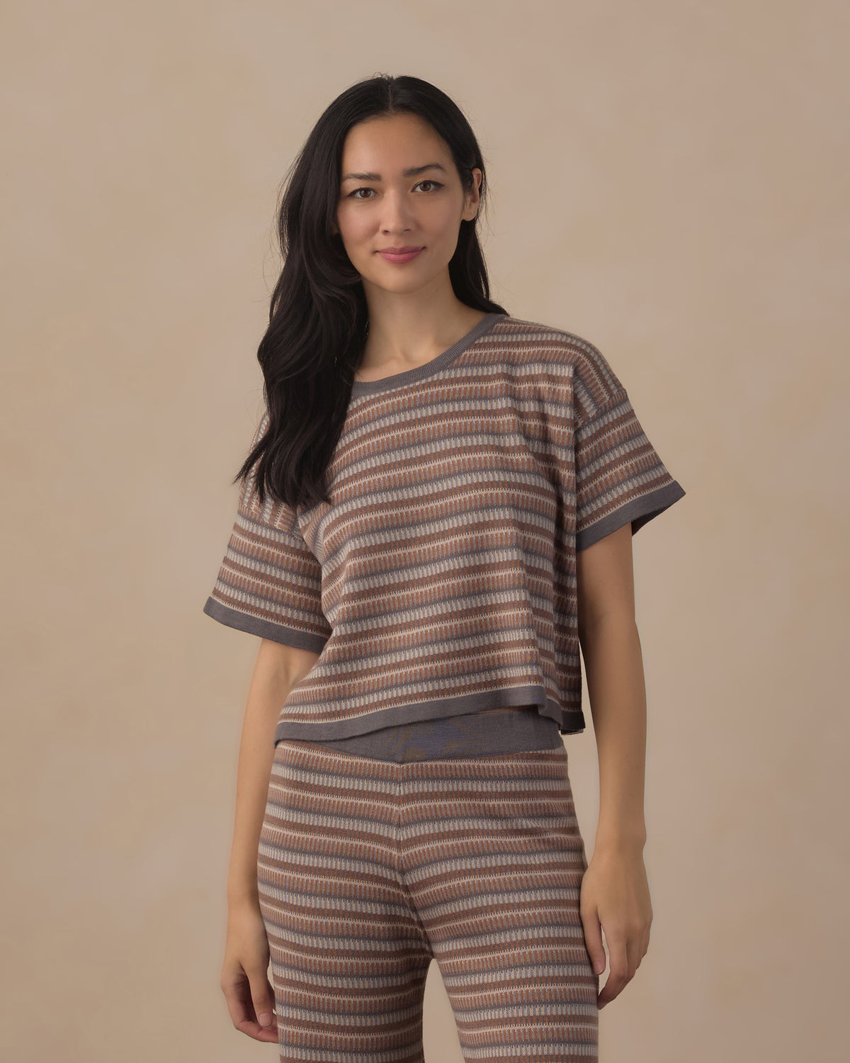 Women's Boxy Crop Knit Tee Multi-Stripe - Rylee + Cru | Kids Clothes | Trendy Baby Clothes | Modern Infant Outfits |