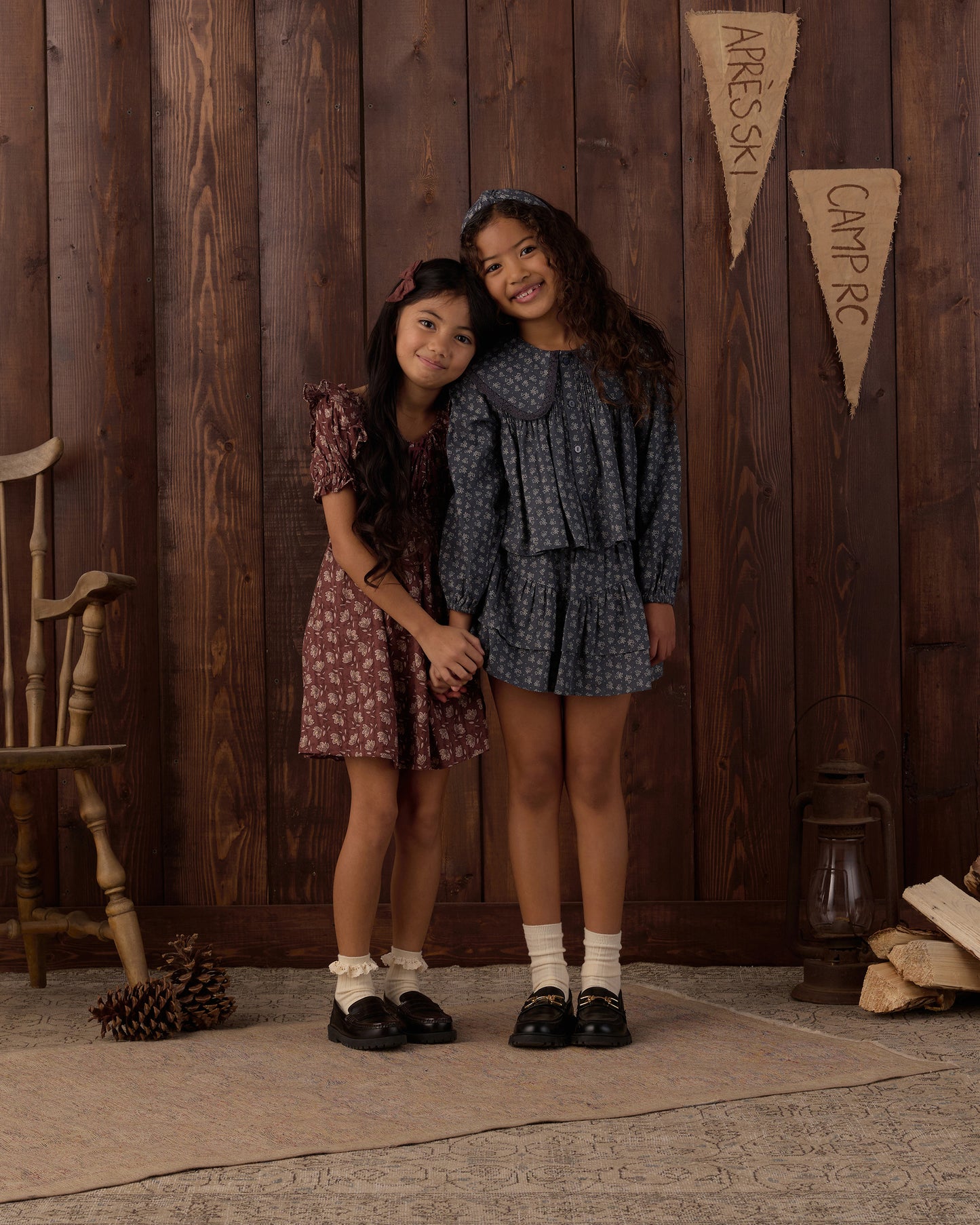 Lace Trim Socks, 2-Pack Rosewood, Natural - Rylee + Cru | Kids Clothes | Trendy Baby Clothes | Modern Infant Outfits |