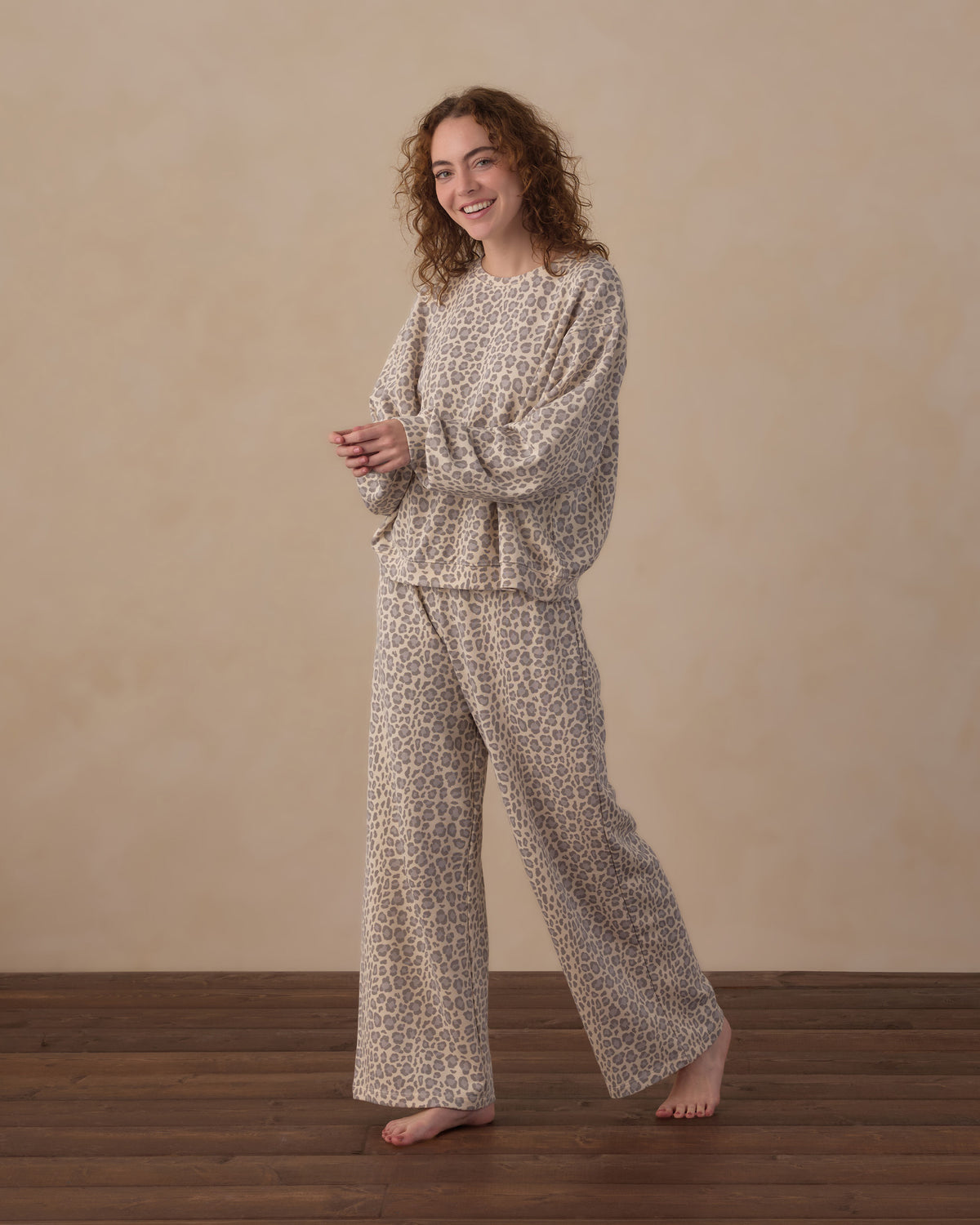 Women's Wide Leg Sweatpant Blue Leopard - Rylee + Cru | Kids Clothes | Trendy Baby Clothes | Modern Infant Outfits |