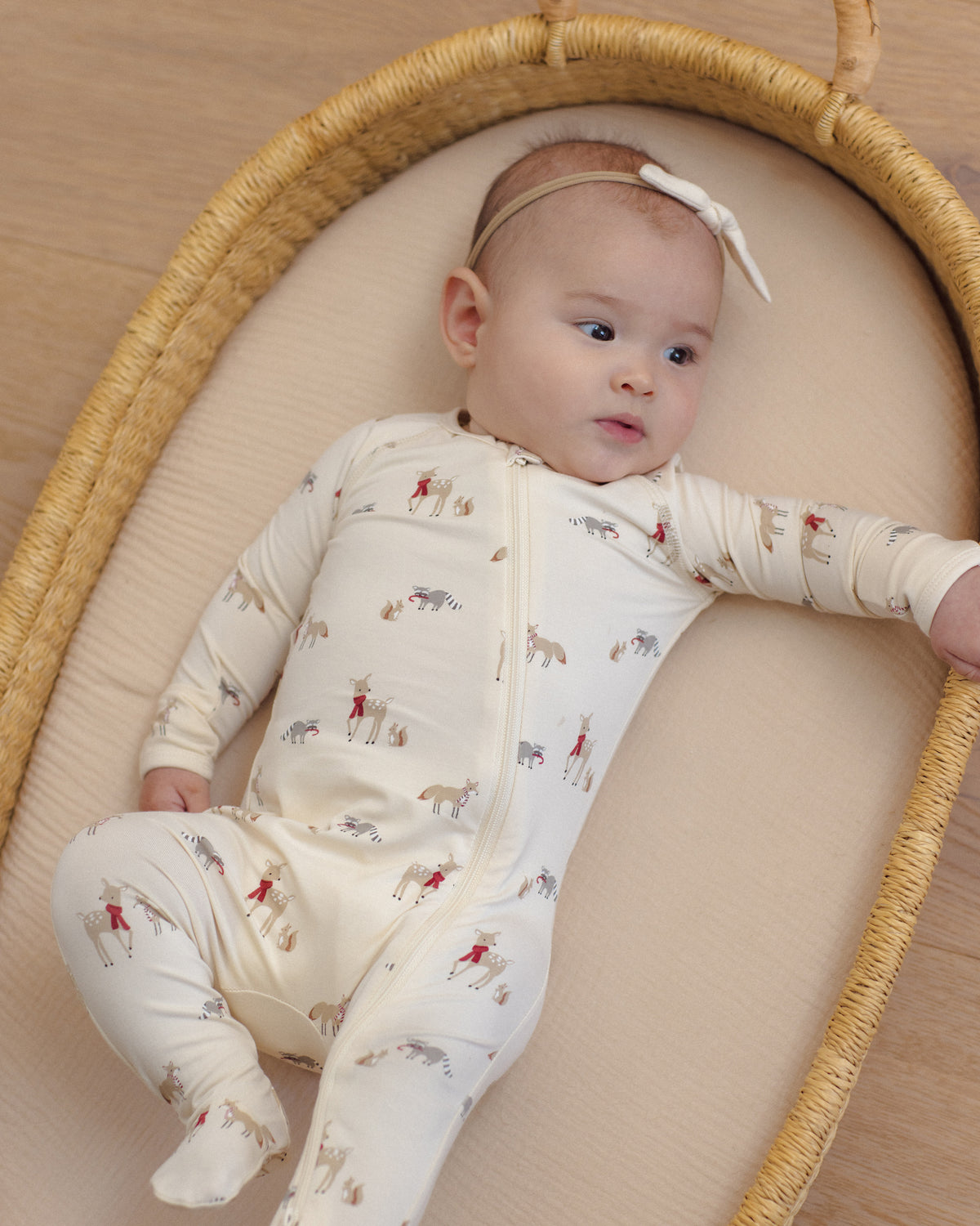 Bamboo Zip Footie Forest Friends - Rylee + Cru | Kids Clothes | Trendy Baby Clothes | Modern Infant Outfits |