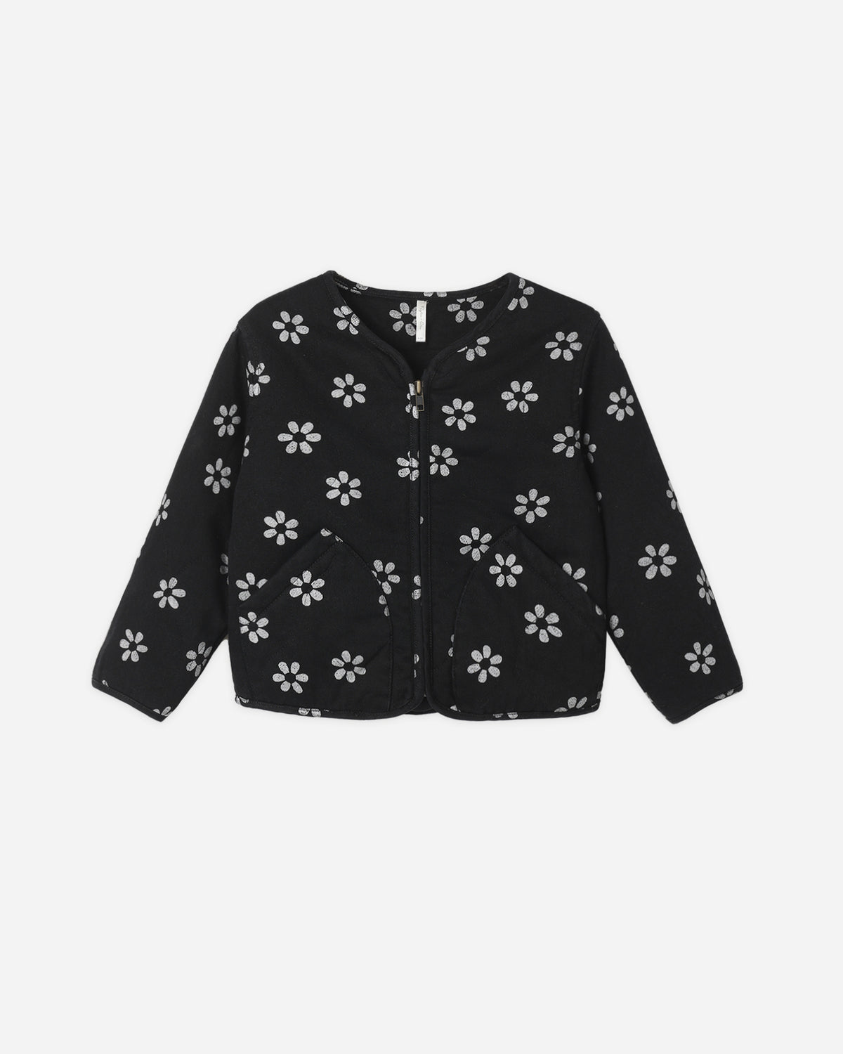 Alix Quilted Jacket Black Daisy - Rylee + Cru | Kids Clothes | Trendy Baby Clothes | Modern Infant Outfits |