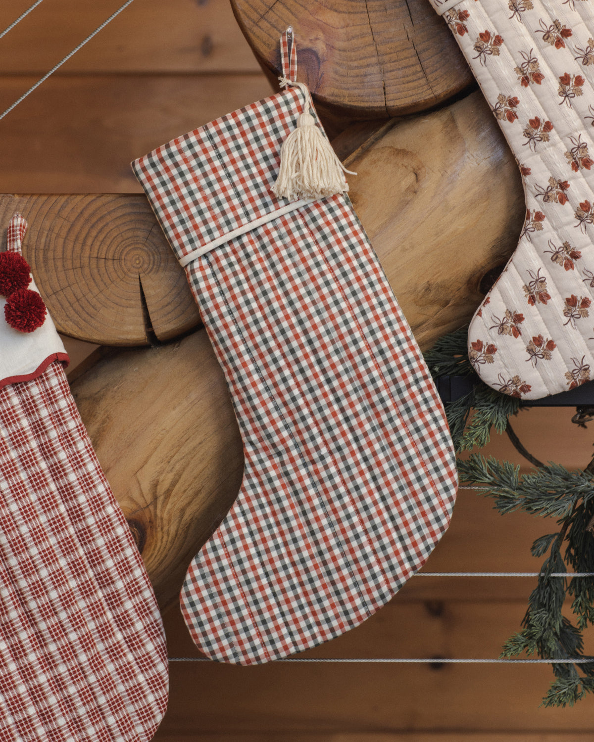 Christmas Stocking Holiday Gingham - Rylee + Cru | Kids Clothes | Trendy Baby Clothes | Modern Infant Outfits |