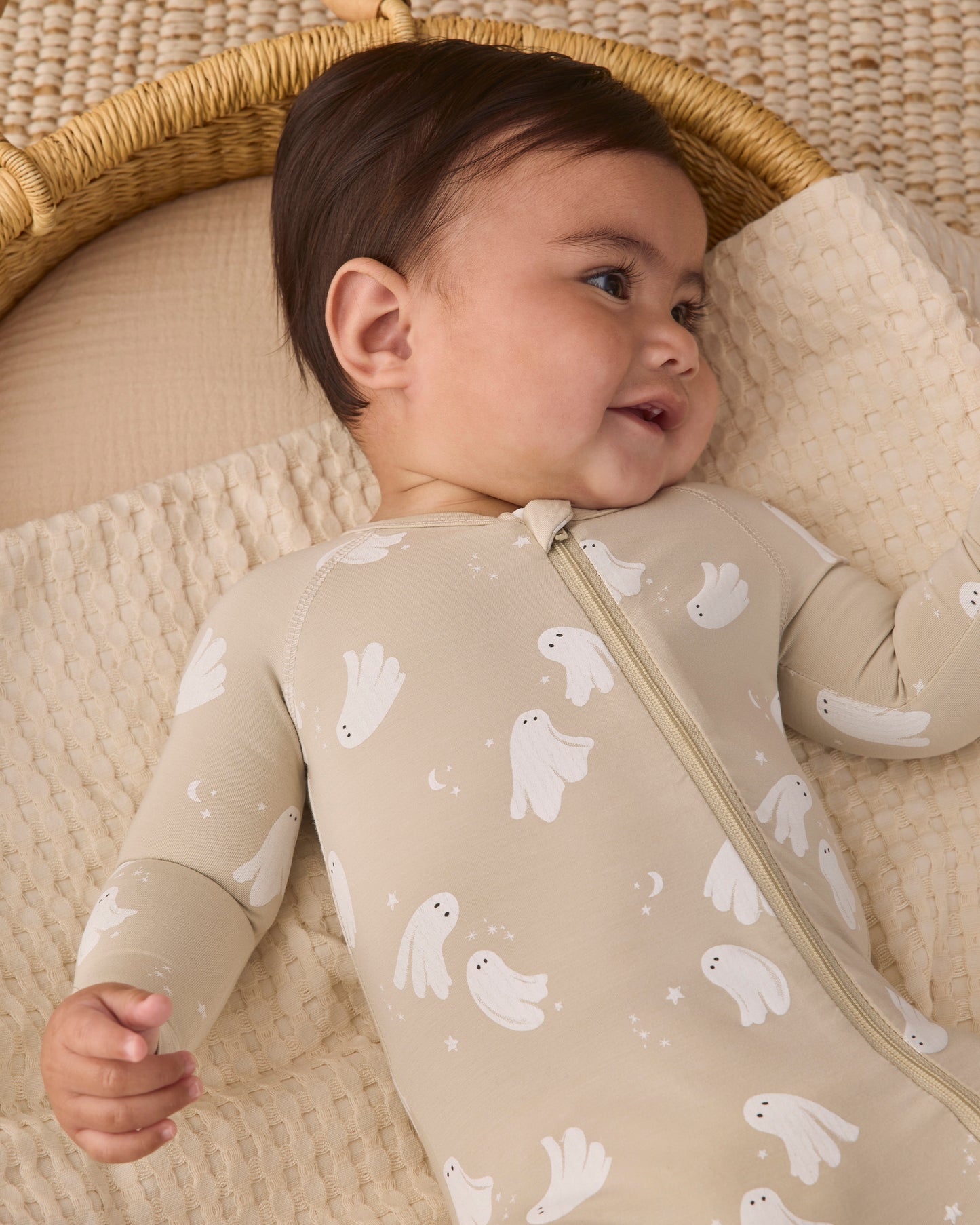 Bamboo Zip Footie Dancing Ghosts - Rylee + Cru | Kids Clothes | Trendy Baby Clothes | Modern Infant Outfits |
