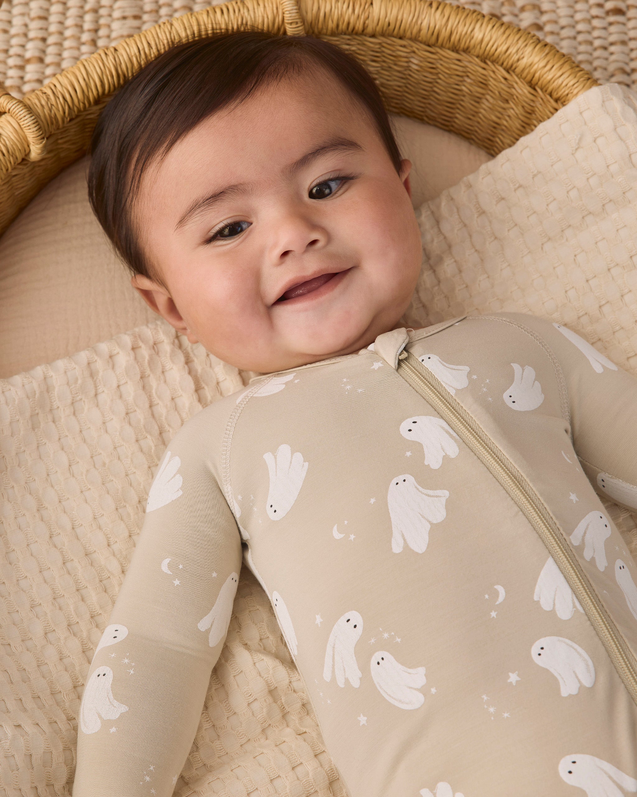 Bamboo Zip Footie Dancing Ghosts - Rylee + Cru | Kids Clothes | Trendy Baby Clothes | Modern Infant Outfits |