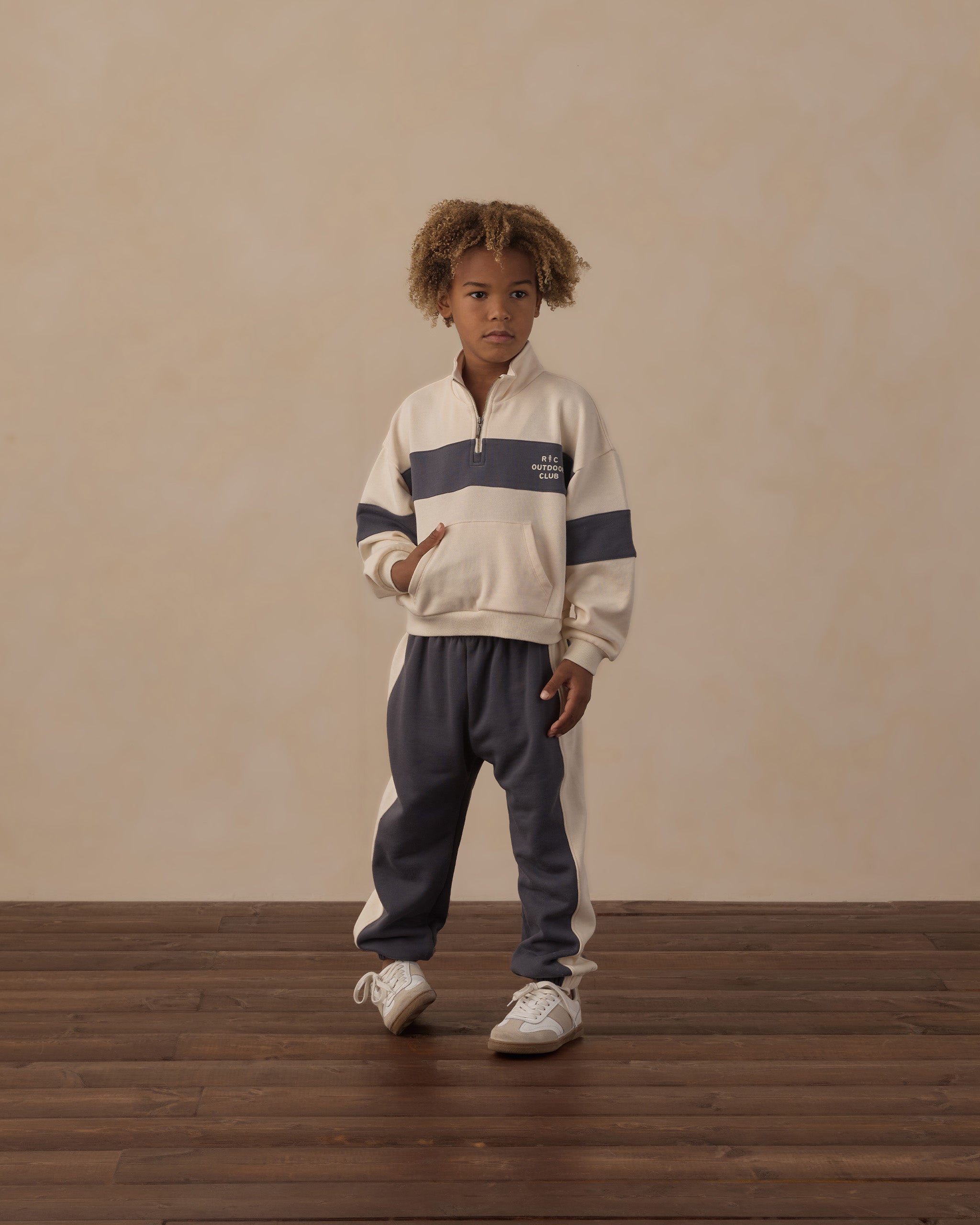Panel Stripe Half Zip Outdoor Club - Rylee + Cru | Kids Clothes | Trendy Baby Clothes | Modern Infant Outfits |