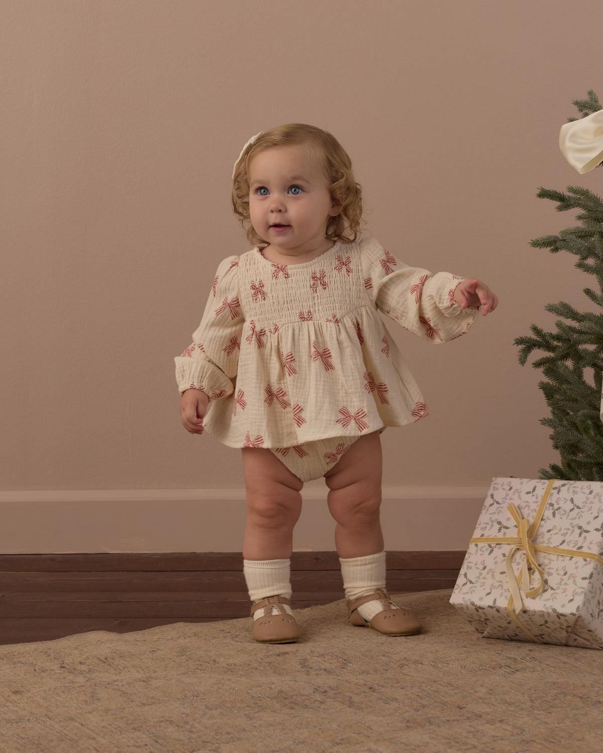 Sophia Top + Bloomer Set Peppermint Bows - Rylee + Cru | Kids Clothes | Trendy Baby Clothes | Modern Infant Outfits |