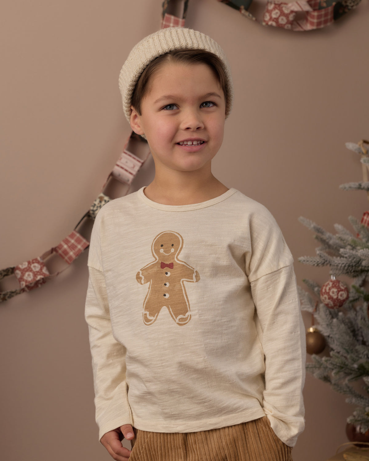 Long Sleeve Tee Gingerbread Man - Rylee + Cru | Kids Clothes | Trendy Baby Clothes | Modern Infant Outfits |