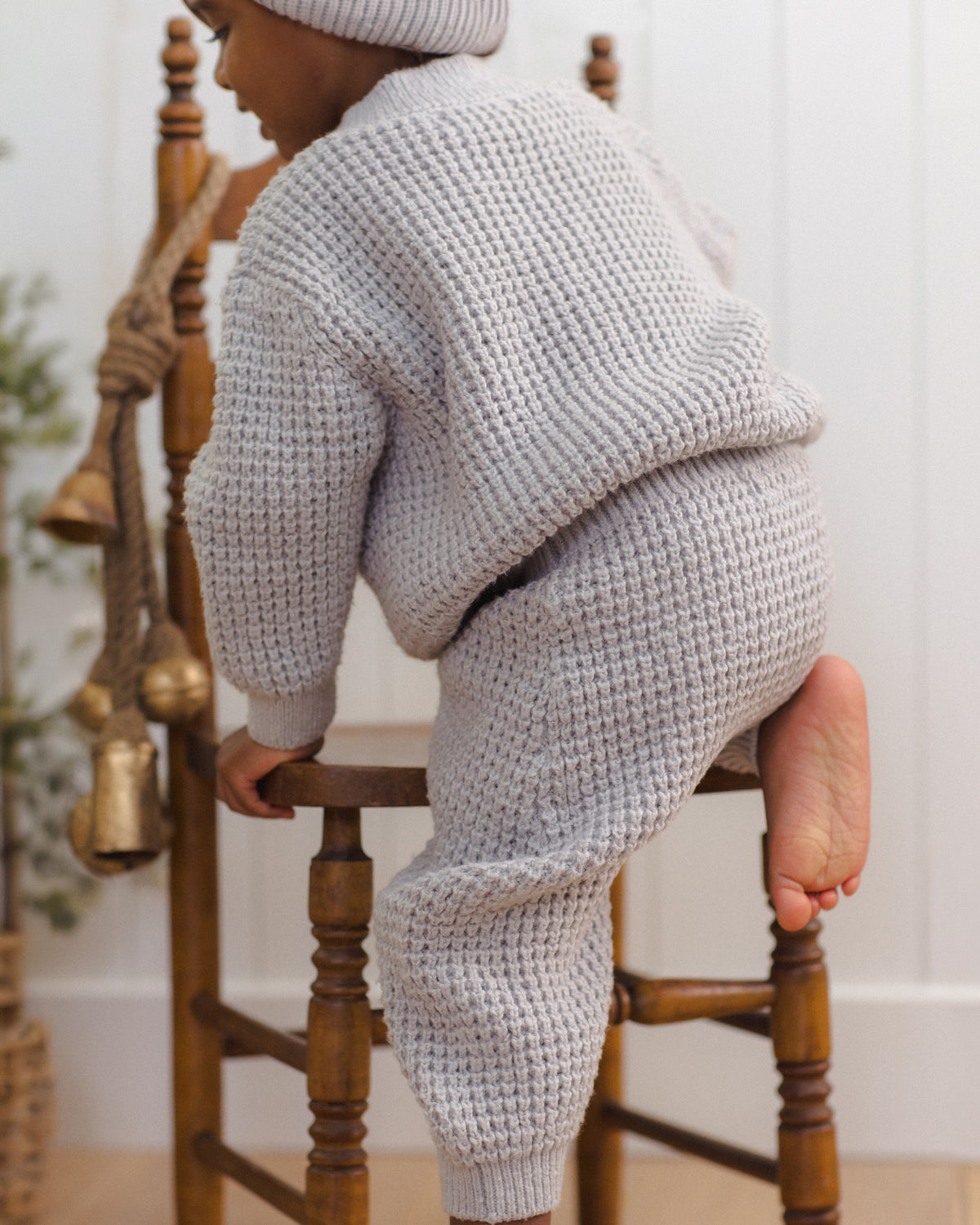 Chunky Knit Sweater Fog - Rylee + Cru | Kids Clothes | Trendy Baby Clothes | Modern Infant Outfits |