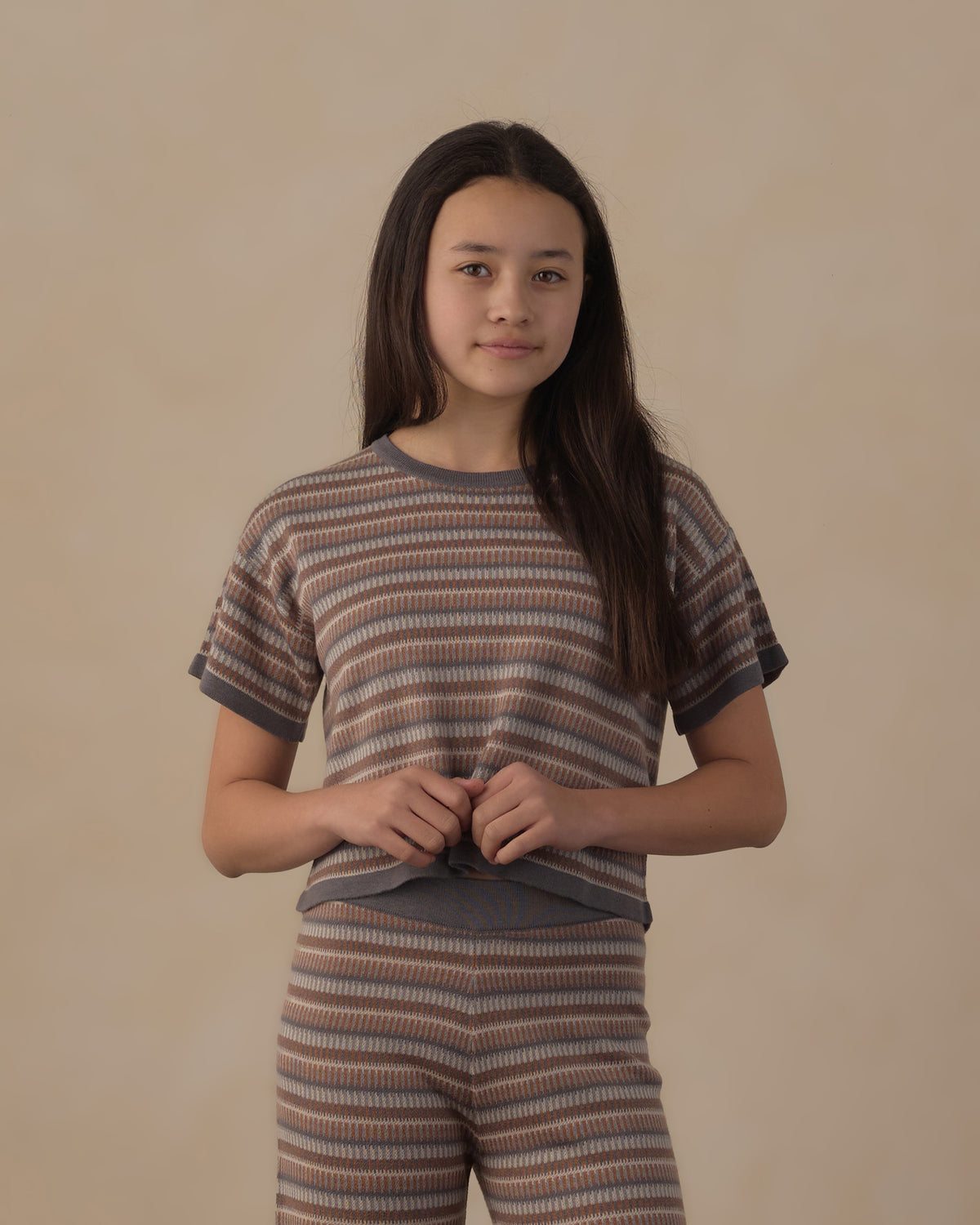Teen Boxy Crop Knit Tee Multi-Stripe - Rylee + Cru | Kids Clothes | Trendy Baby Clothes | Modern Infant Outfits |