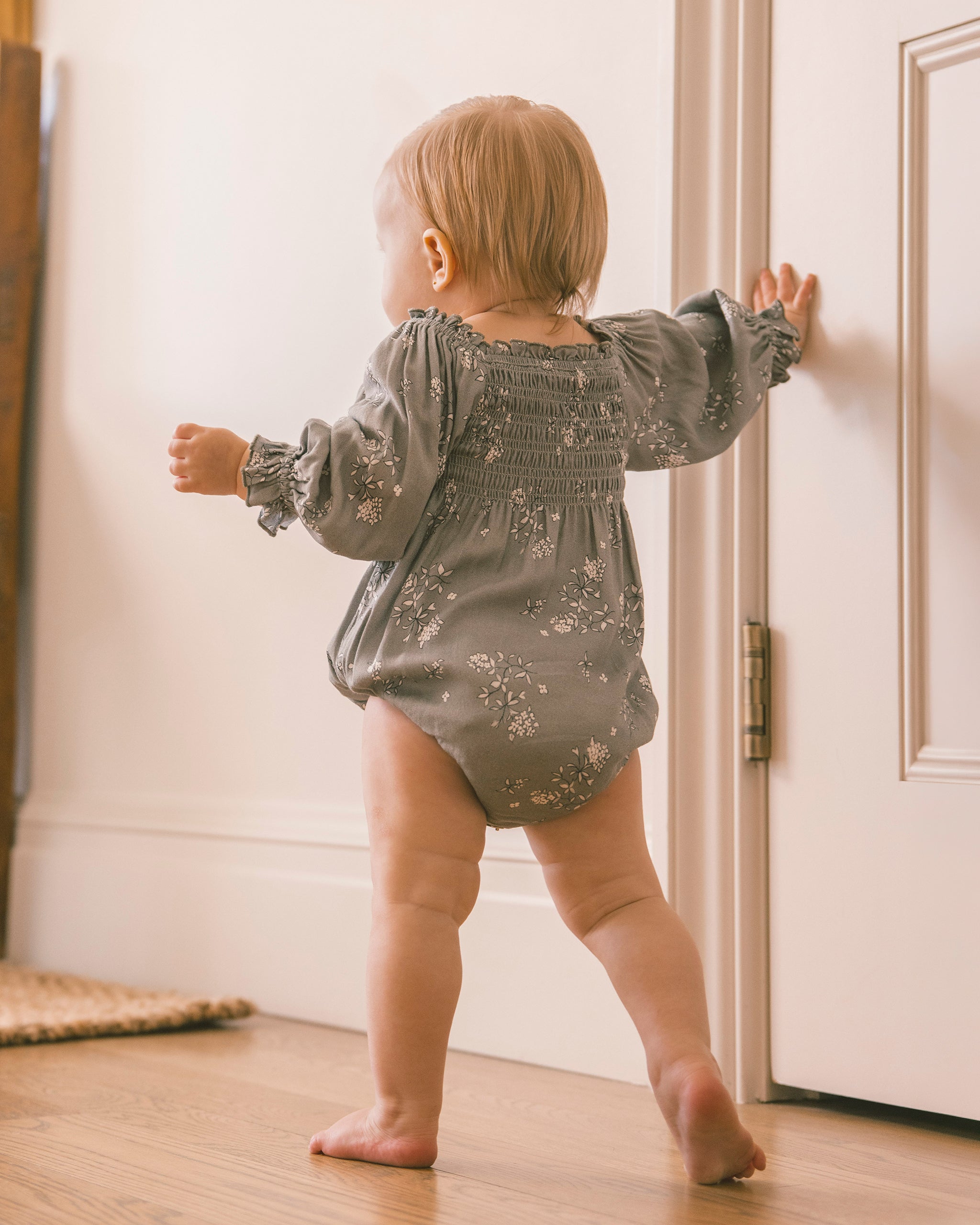 Autumn Romper Eucalyptus French Floral - Rylee + Cru | Kids Clothes | Trendy Baby Clothes | Modern Infant Outfits |