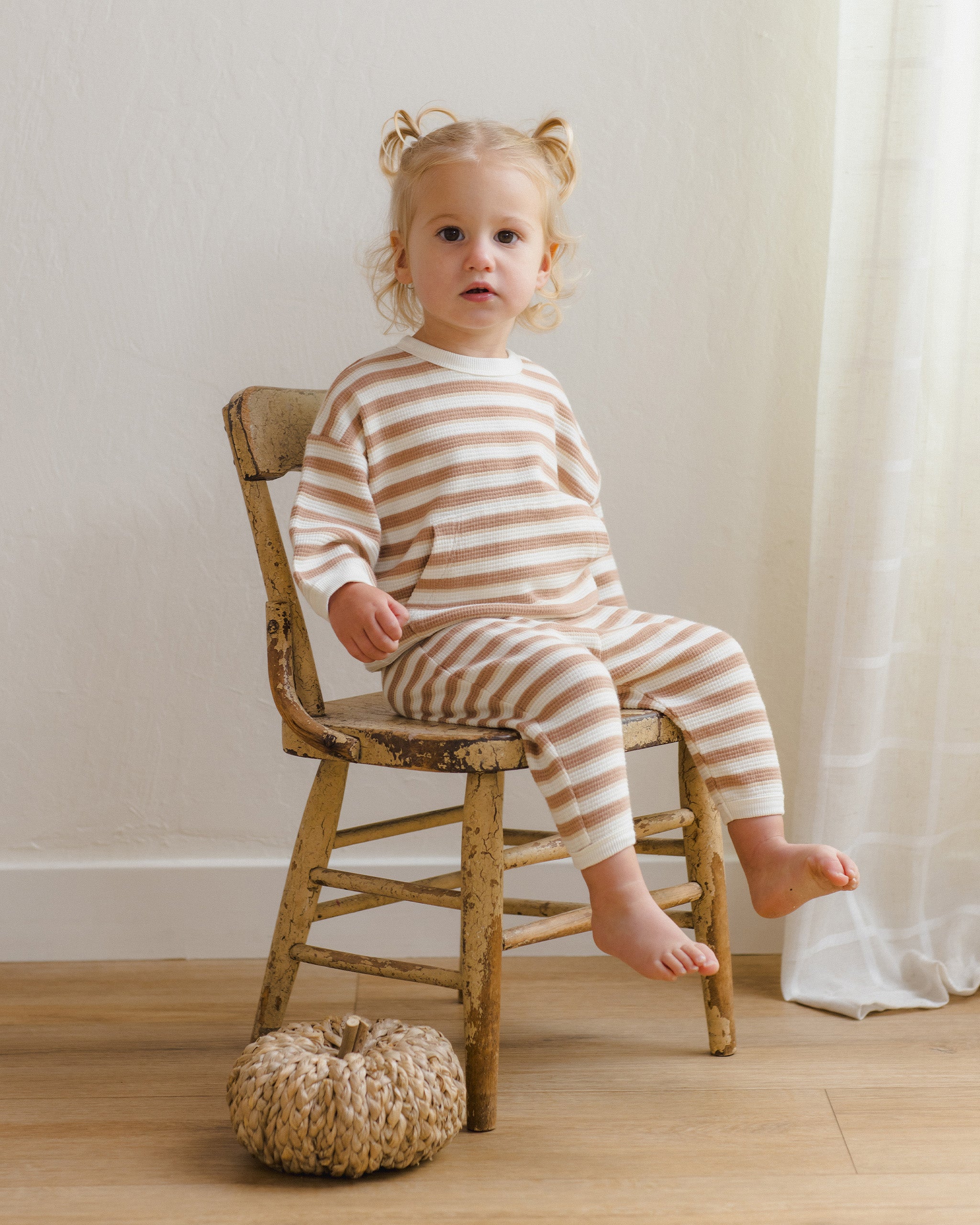 Waffle Slouch Set Spice Stripe - Rylee + Cru | Kids Clothes | Trendy Baby Clothes | Modern Infant Outfits |