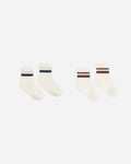 Stripe Socks, 2-Pack Fog, Mulberry - Rylee + Cru | Kids Clothes | Trendy Baby Clothes | Modern Infant Outfits |