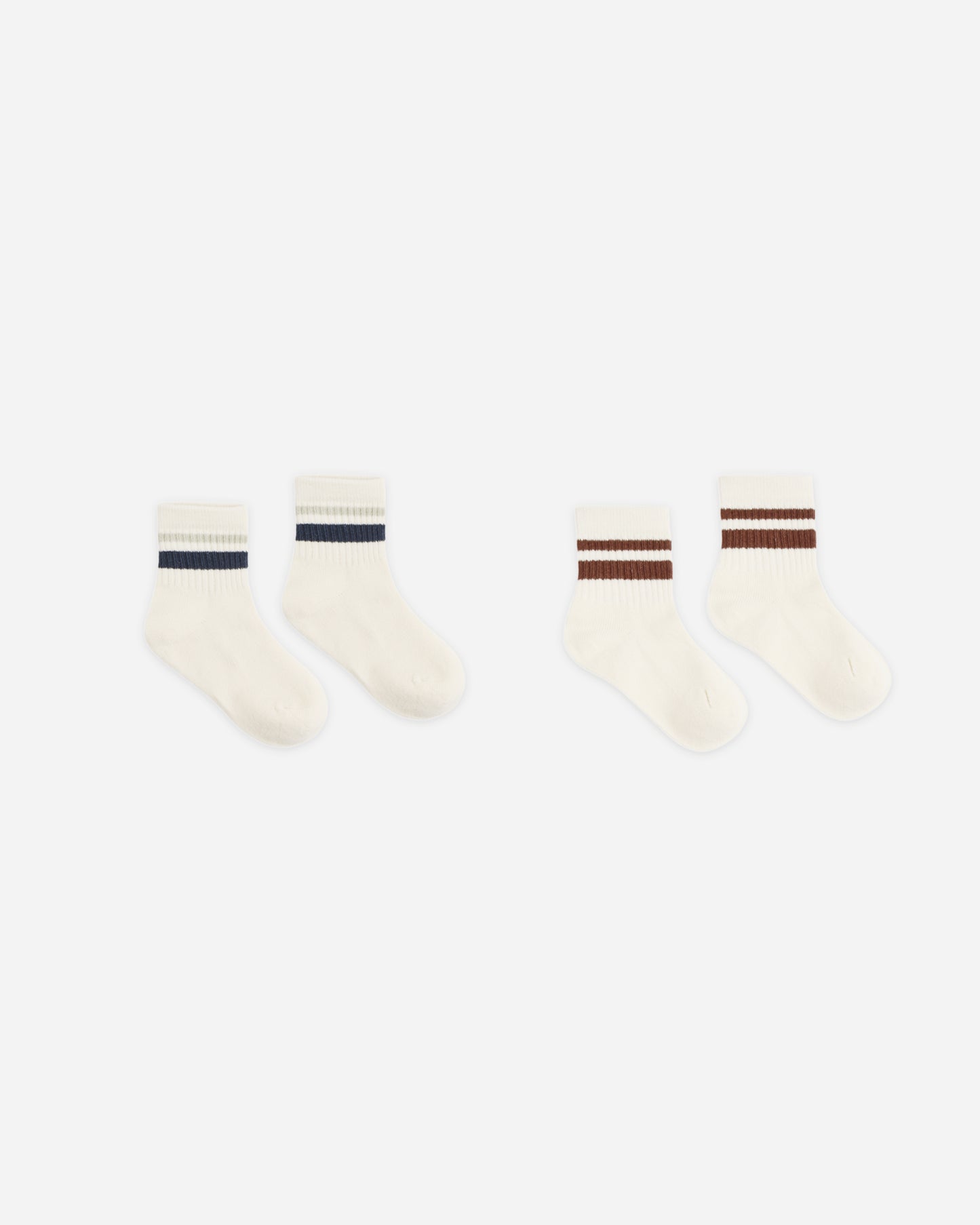 Stripe Socks, 2-Pack Fog, Mulberry - Rylee + Cru | Kids Clothes | Trendy Baby Clothes | Modern Infant Outfits |