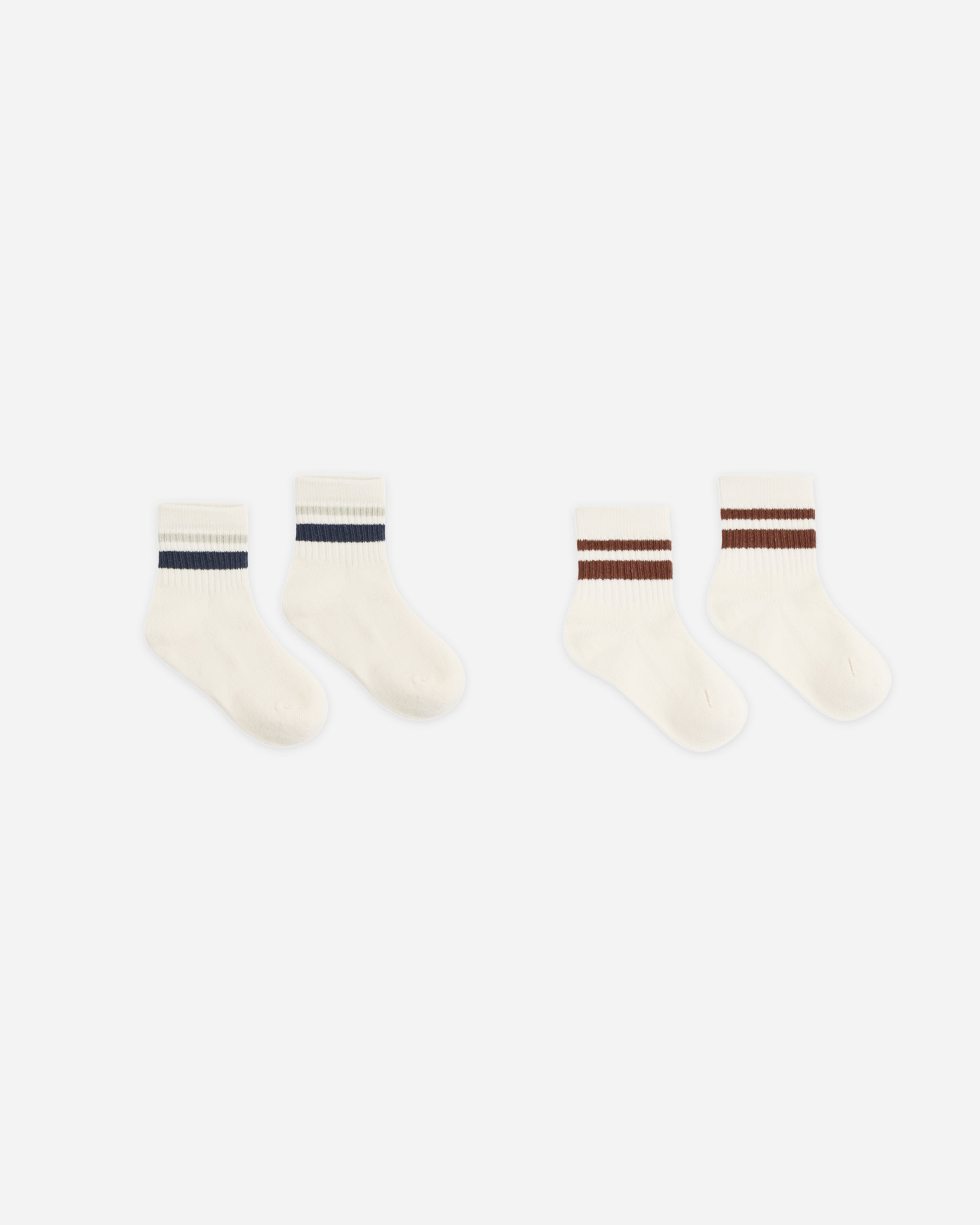 Stripe Socks, 2-Pack Fog, Mulberry - Rylee + Cru | Kids Clothes | Trendy Baby Clothes | Modern Infant Outfits |