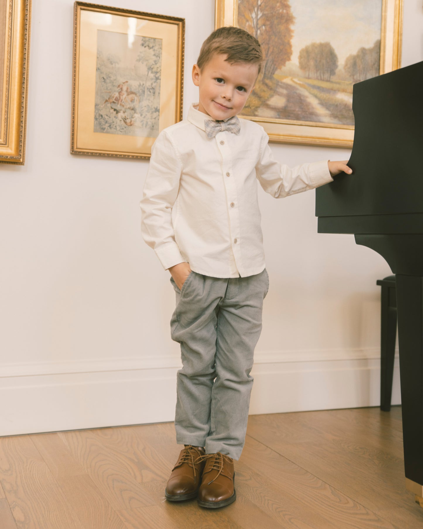 Harrison Button Down Ivory - Rylee + Cru | Kids Clothes | Trendy Baby Clothes | Modern Infant Outfits |