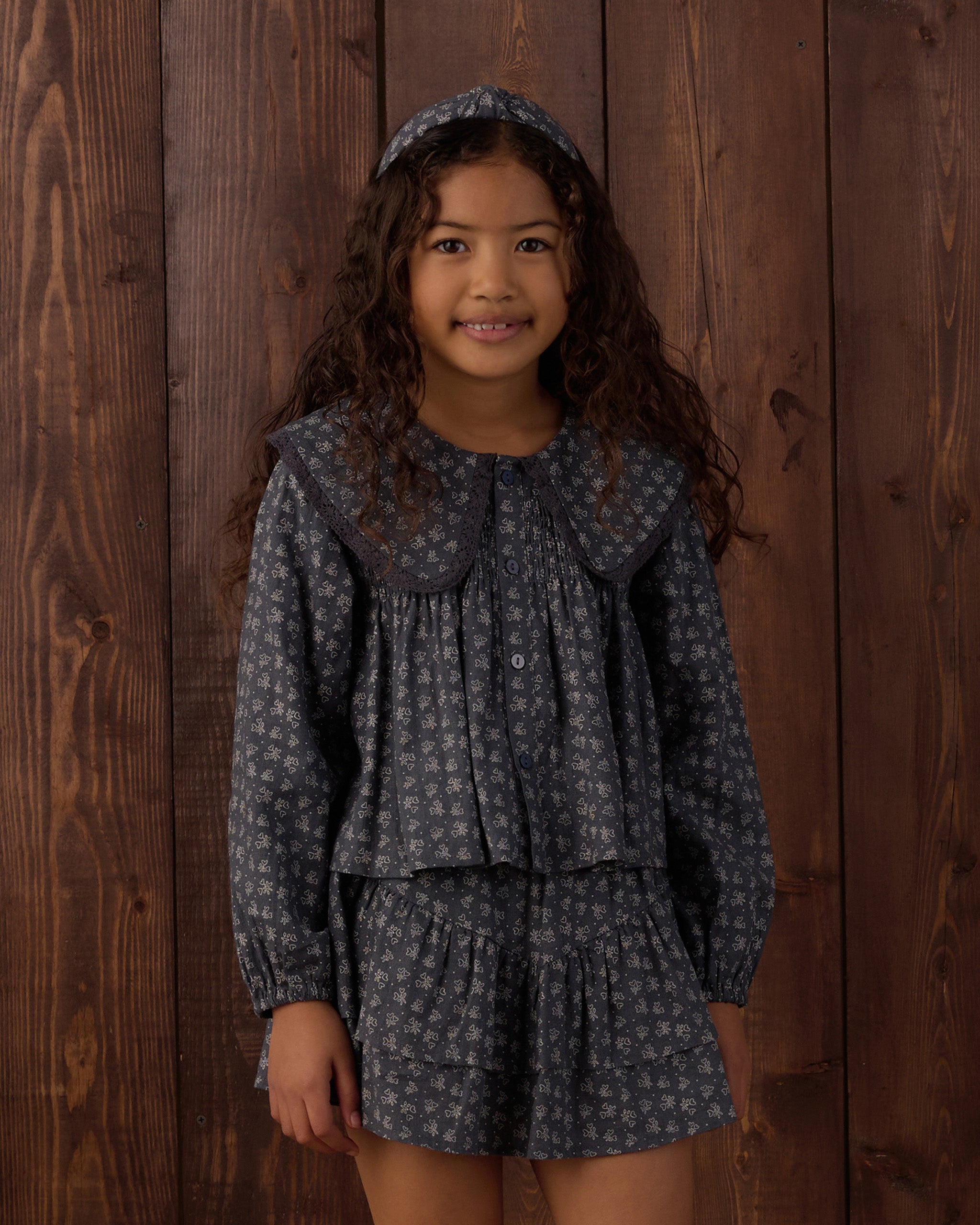 Fern Blouse Heart Ditsy - Rylee + Cru | Kids Clothes | Trendy Baby Clothes | Modern Infant Outfits |