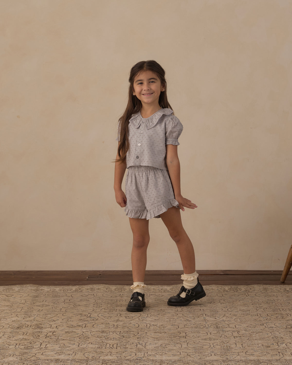 Ruffle Shorts Dusty Blue - Rylee + Cru | Kids Clothes | Trendy Baby Clothes | Modern Infant Outfits |