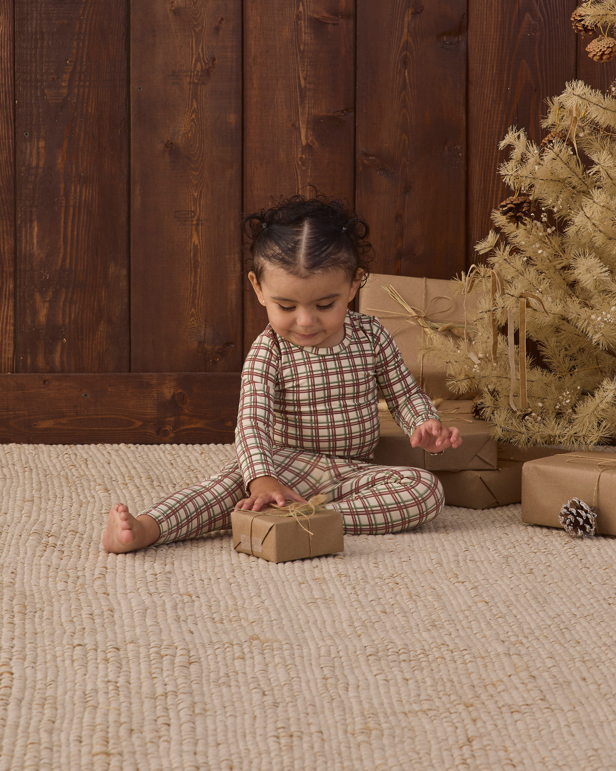 Bamboo Pajama Set Redwood Check - Rylee + Cru | Kids Clothes | Trendy Baby Clothes | Modern Infant Outfits |
